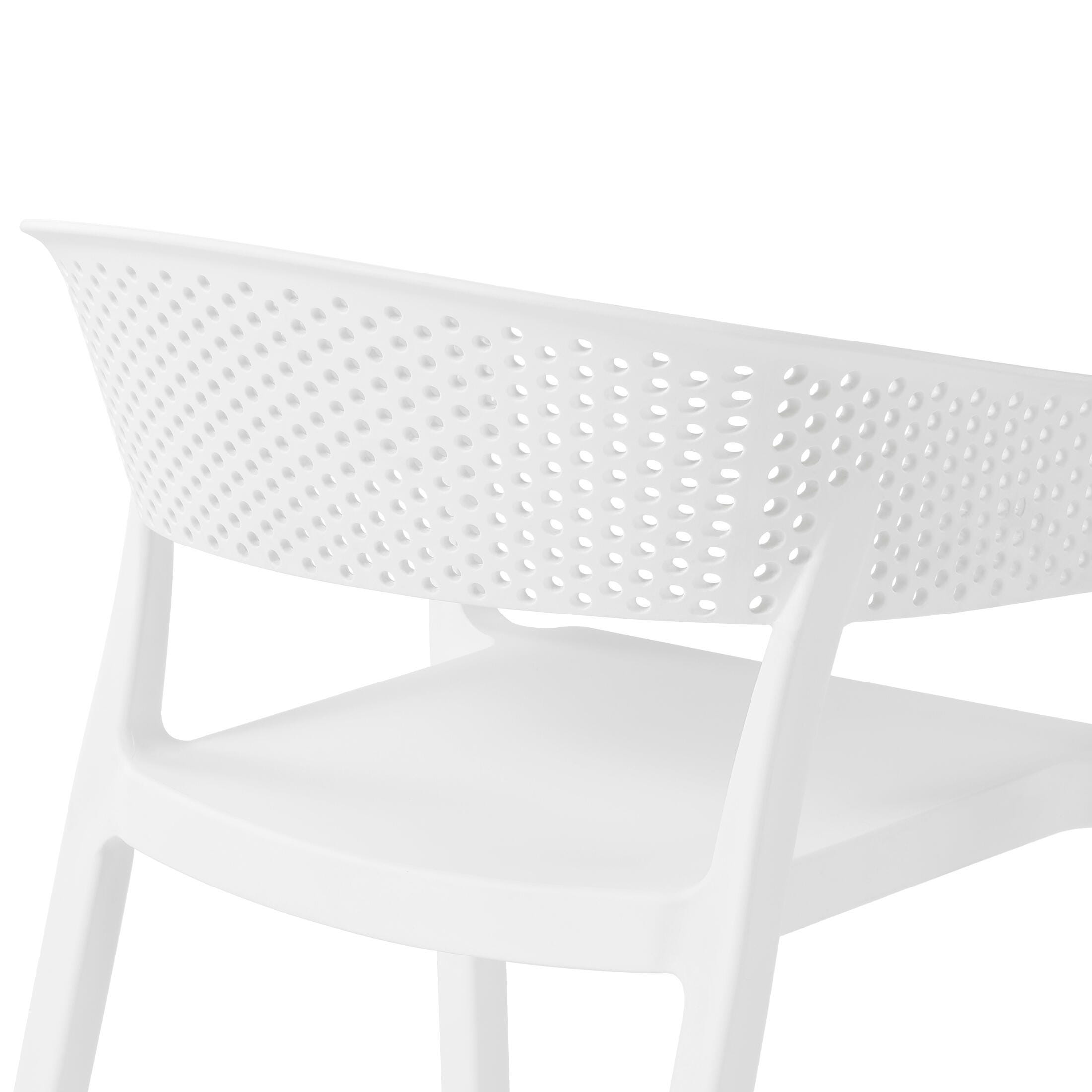 Westin Furniture Cove Outdoor Dining Table and 4 Chairs, White, large