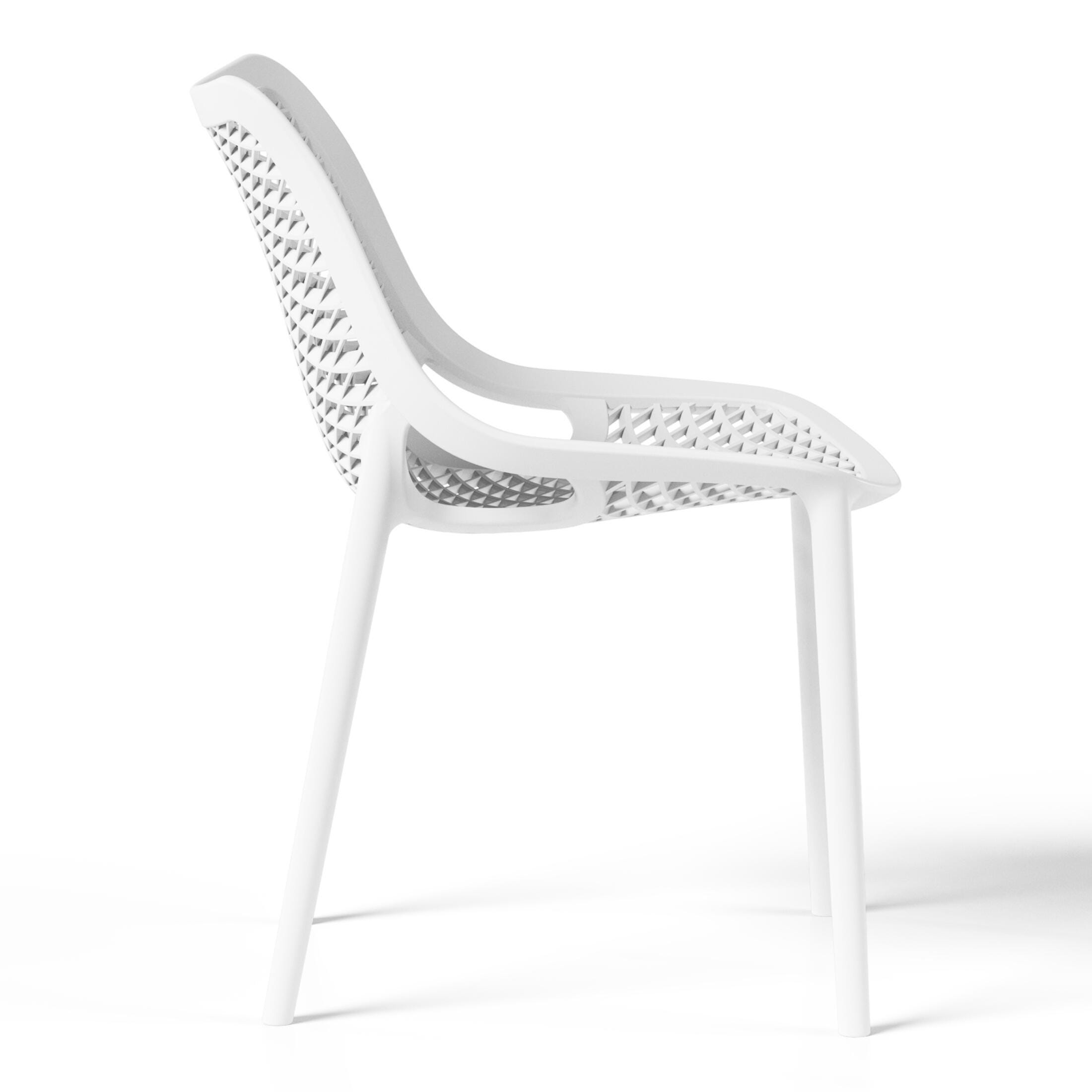 Westin Furniture Rhode Solid Outdoor Dining Table and 4 Chairs, White, large