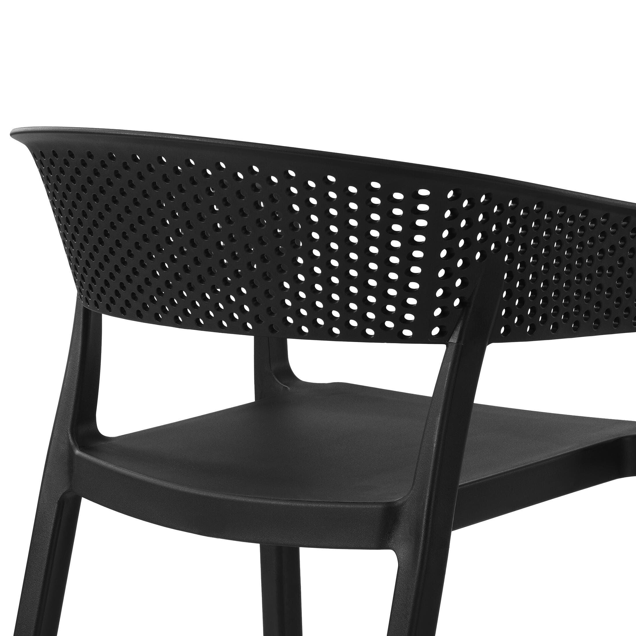 Westin Furniture Cove Outdoor Dining Table and 6 Chairs, Black, large