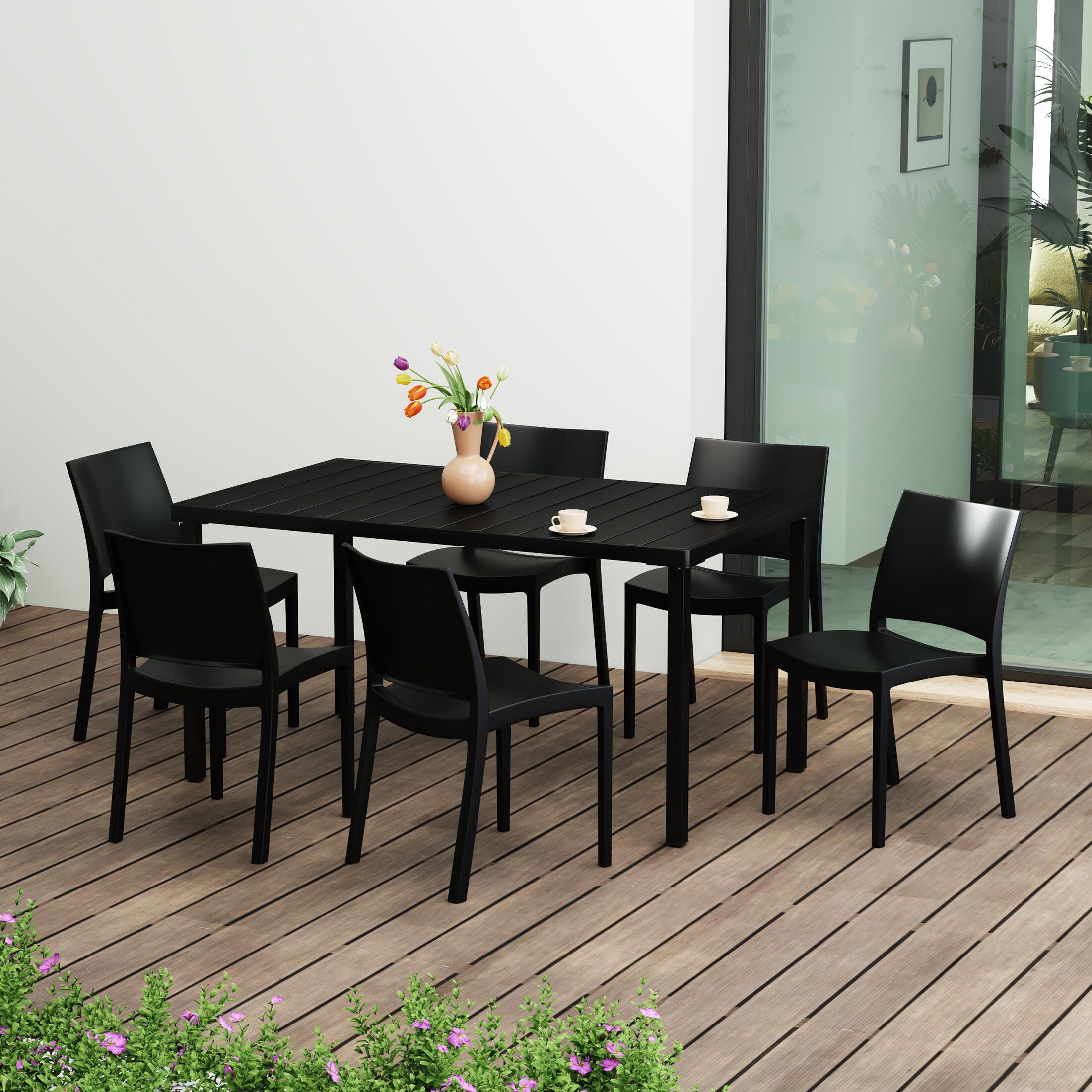 Westin Furniture Marbella Outdoor Dining Table and 6 Chairs