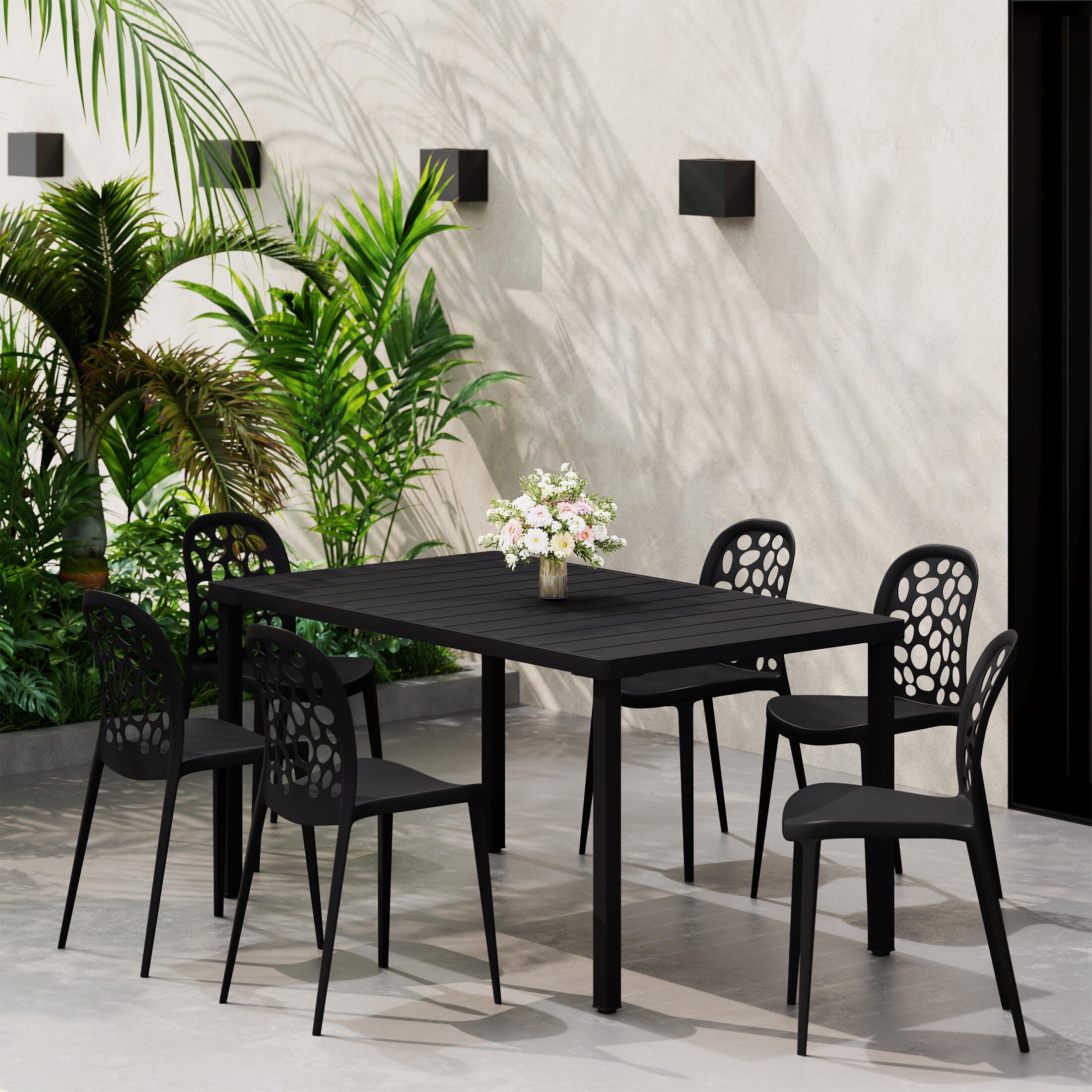 Westin Furniture Vivienne Outdoor Dining Table and 6 Chairs
