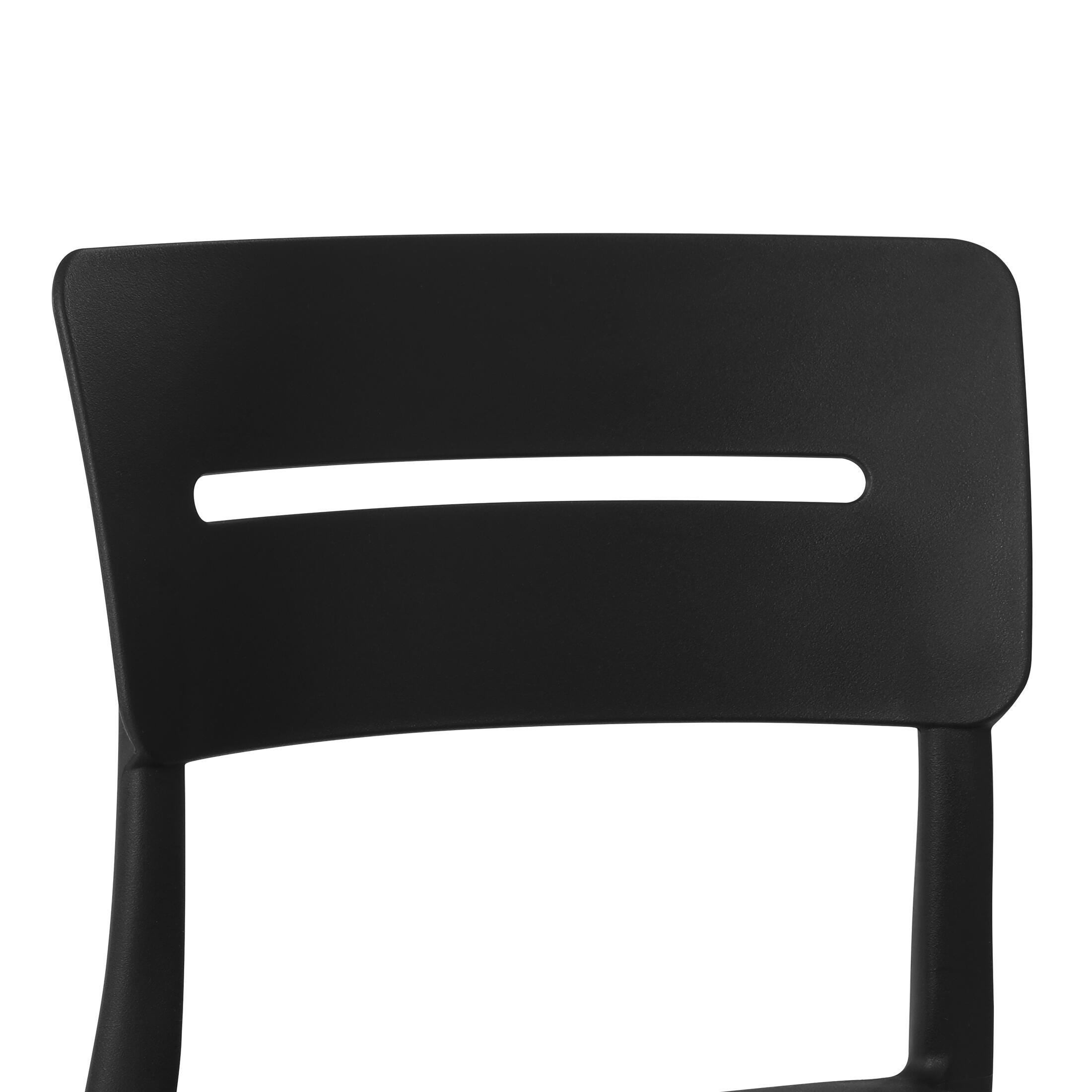 Westin Furniture Meadow Solid Outdoor Dining Table and 6 Chairs, Black, large
