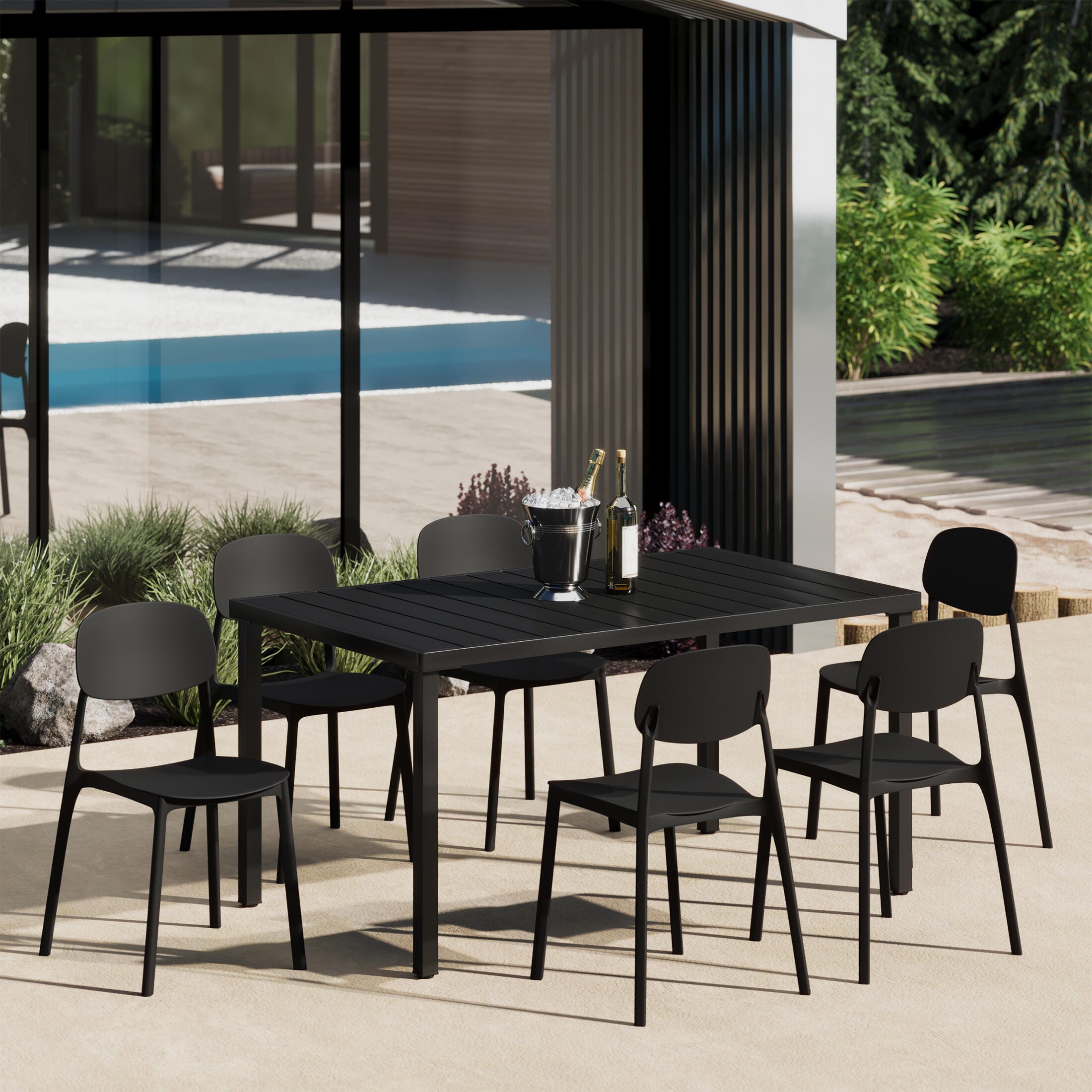 Westin Furniture Sterling Outdoor Dining Table and 6 Chairs