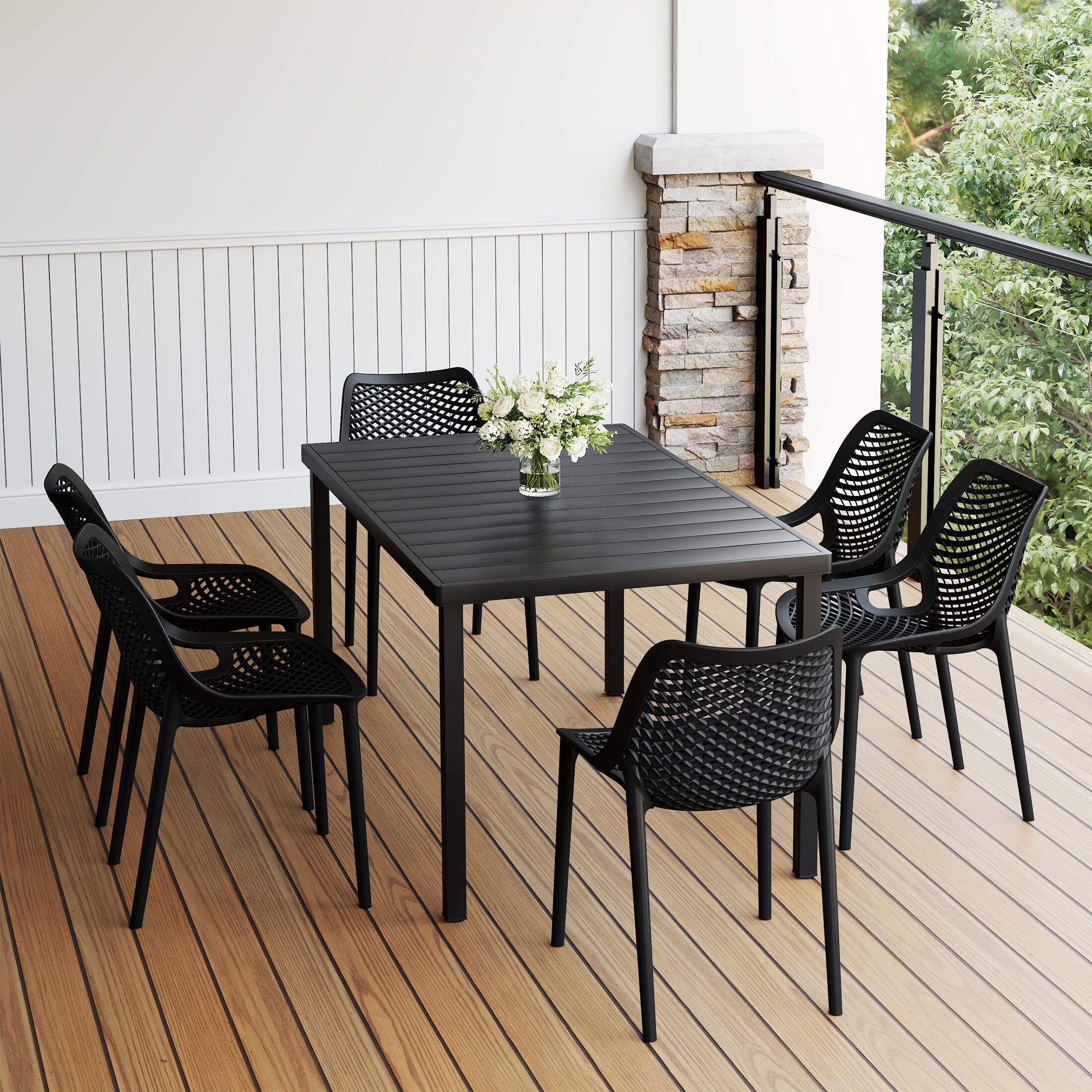 Westin Furniture Rhode Outdoor Dining Table and 6 Chairs