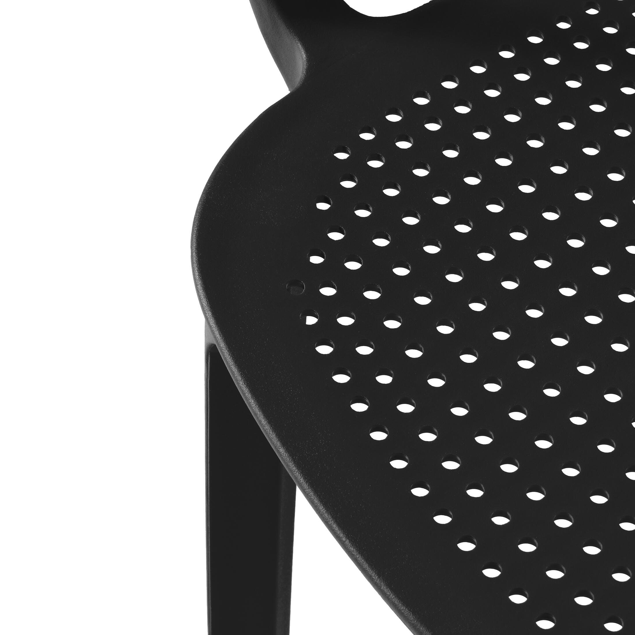 Westin Furniture Valencia Outdoor Dining Table and 6 Chairs, Black, large