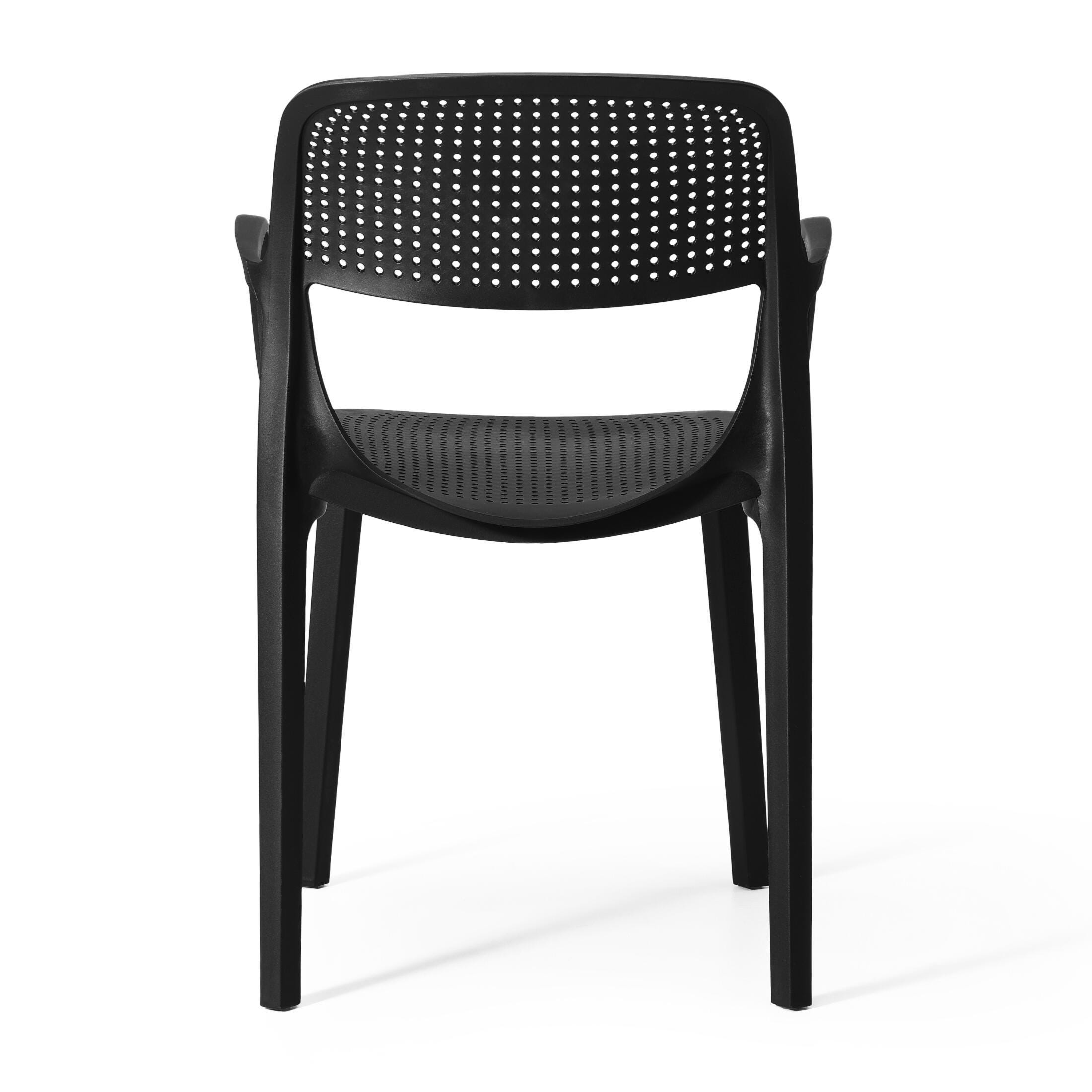 Westin Furniture Valencia Outdoor Dining Table and 6 Chairs, Black, large