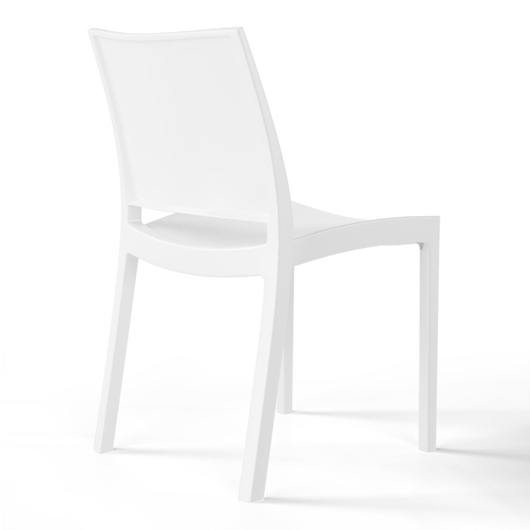 Westin Furniture Marbella Outdoor Dining Table and 6 Chairs, White, large