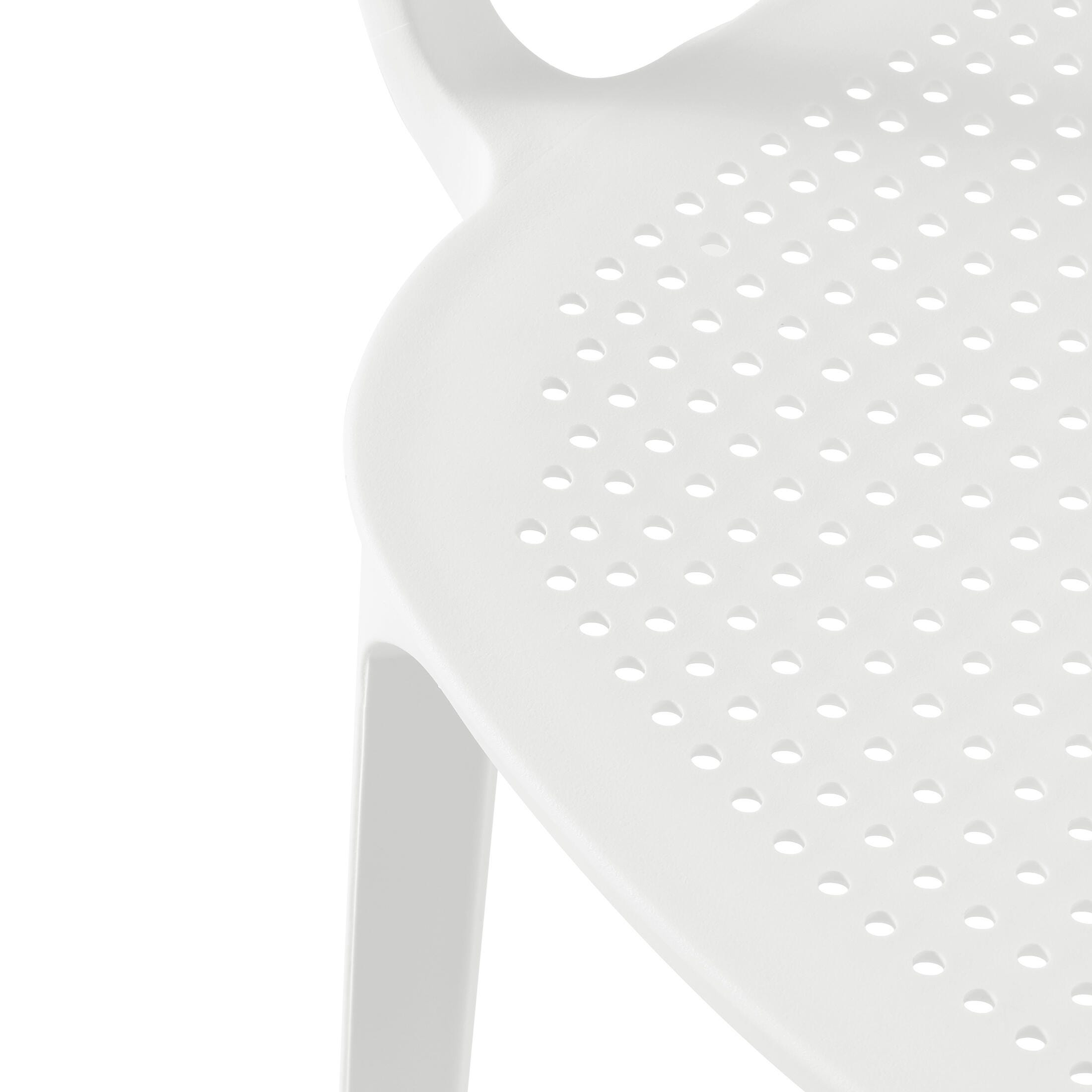 Westin Furniture Valencia Outdoor Dining Table and 6 Chairs, White, large