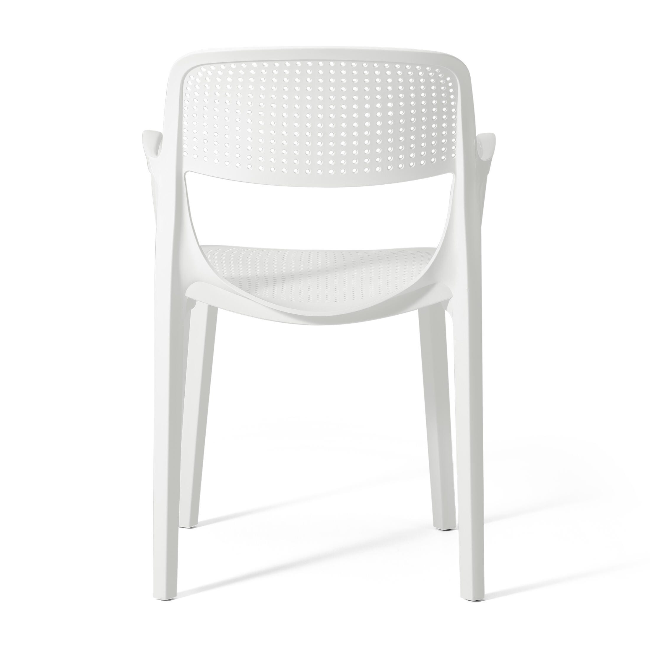 Westin Furniture Valencia Outdoor Dining Table and 6 Chairs, White, large