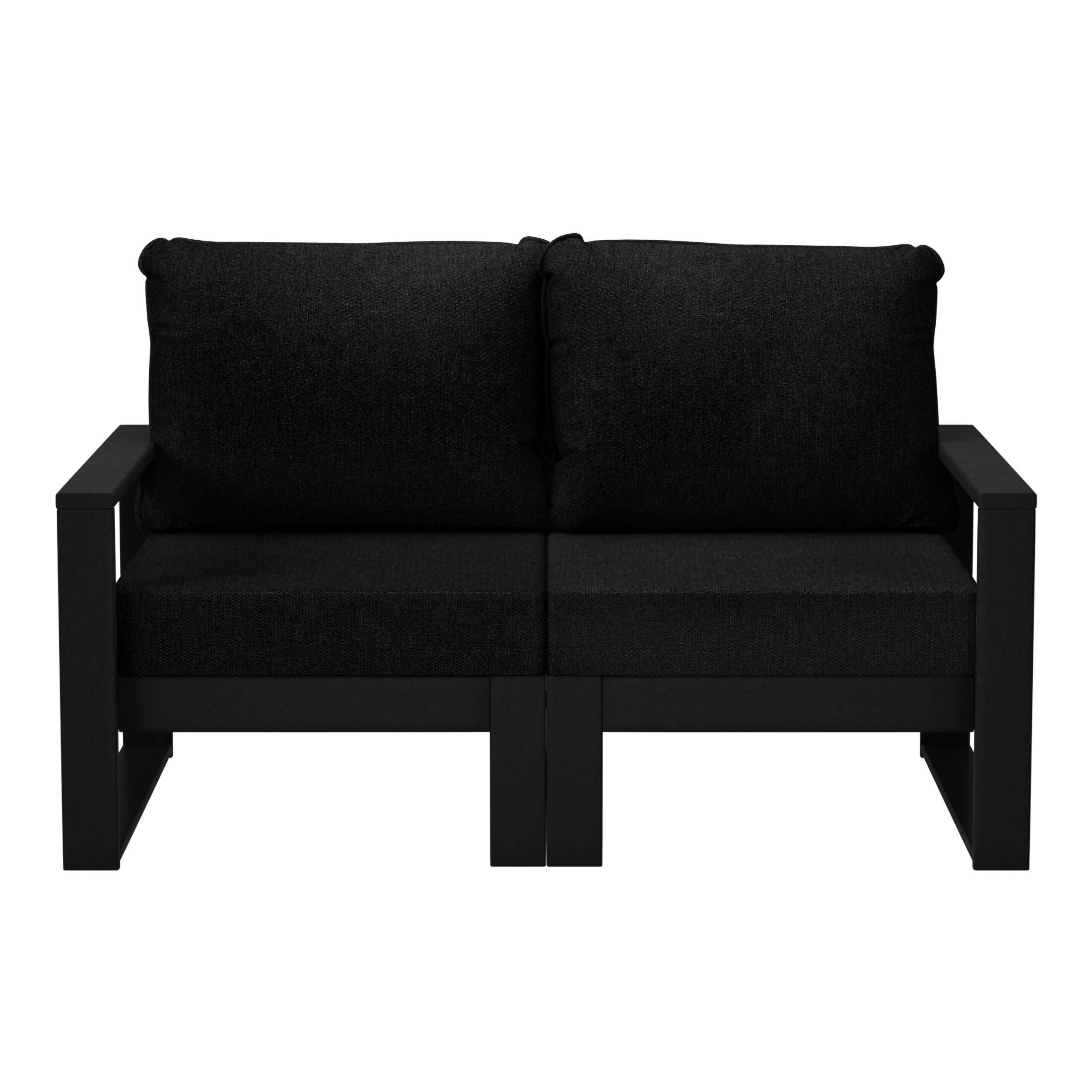 Westin Furniture Endless Outdoor Loveseat, Black, large