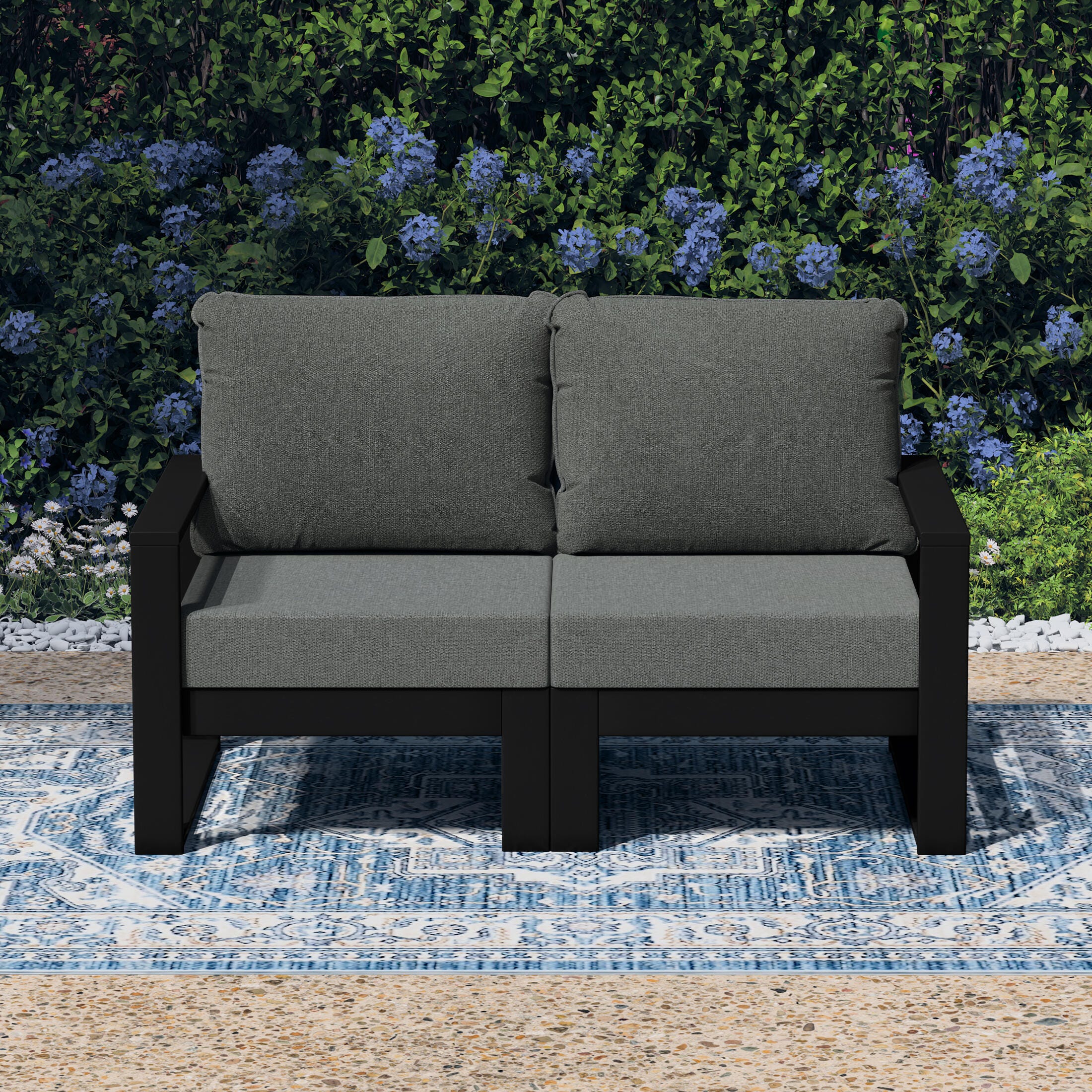 Westin Furniture Endless Outdoor Loveseat, Gray, rollover