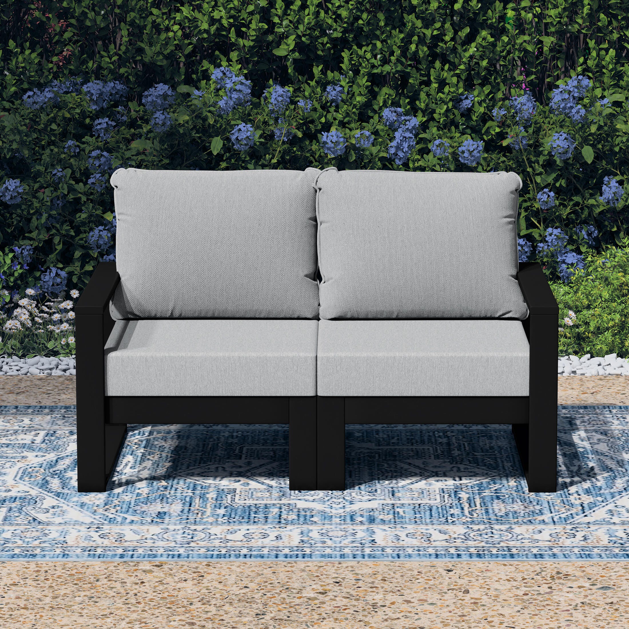 Westin Furniture Endless Outdoor Loveseat, Light Gray, large