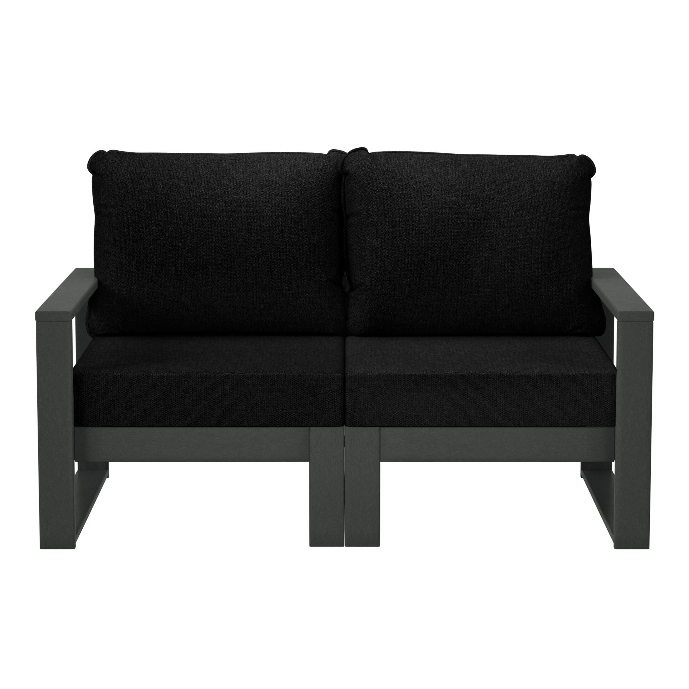 Westin Furniture Endless Outdoor Loveseat, Charcoal Black, large