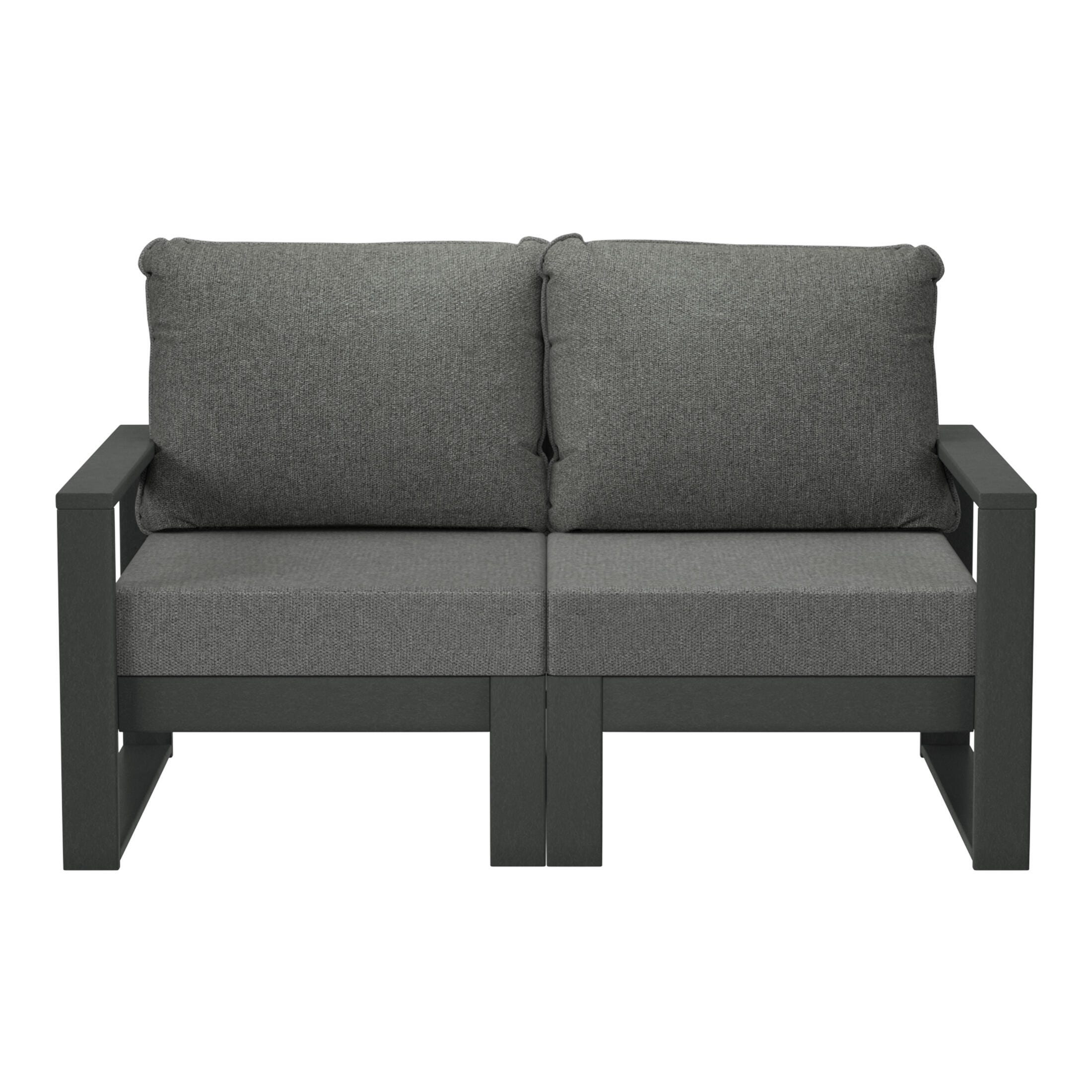 Westin Furniture Endless Outdoor Loveseat, Charcoal Gray, large