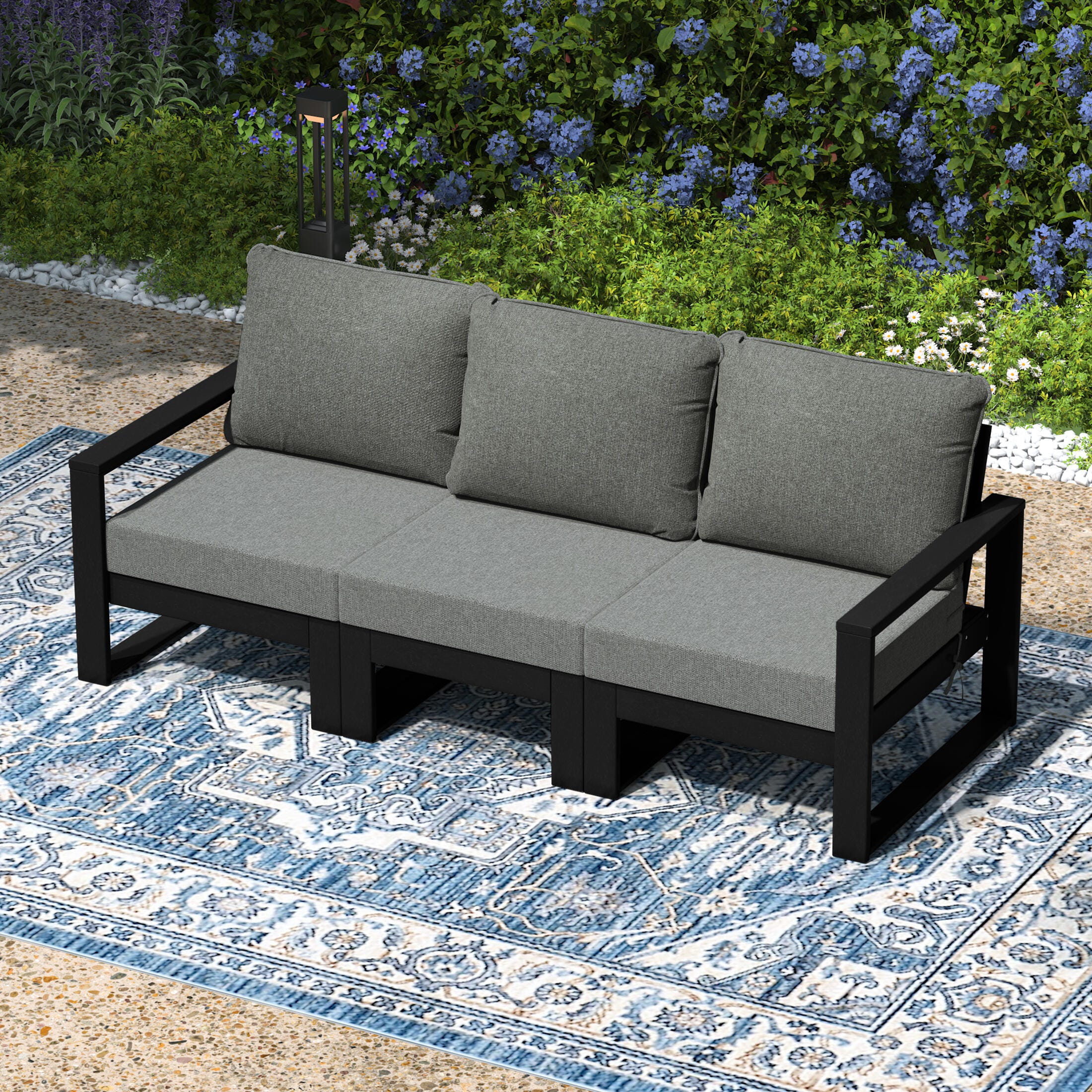 Westin Furniture Endless Outdoor Sofa, Ash Gray, large
