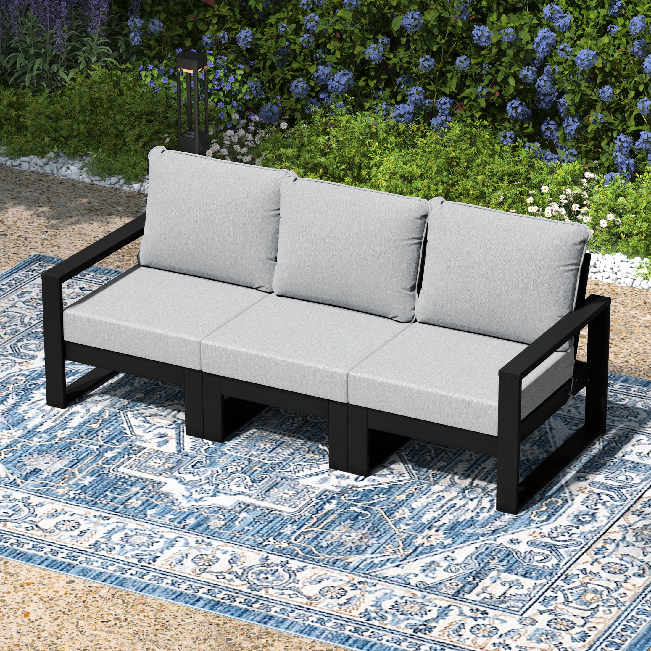 Westin Furniture Endless Outdoor Sofa, Light Gray, large