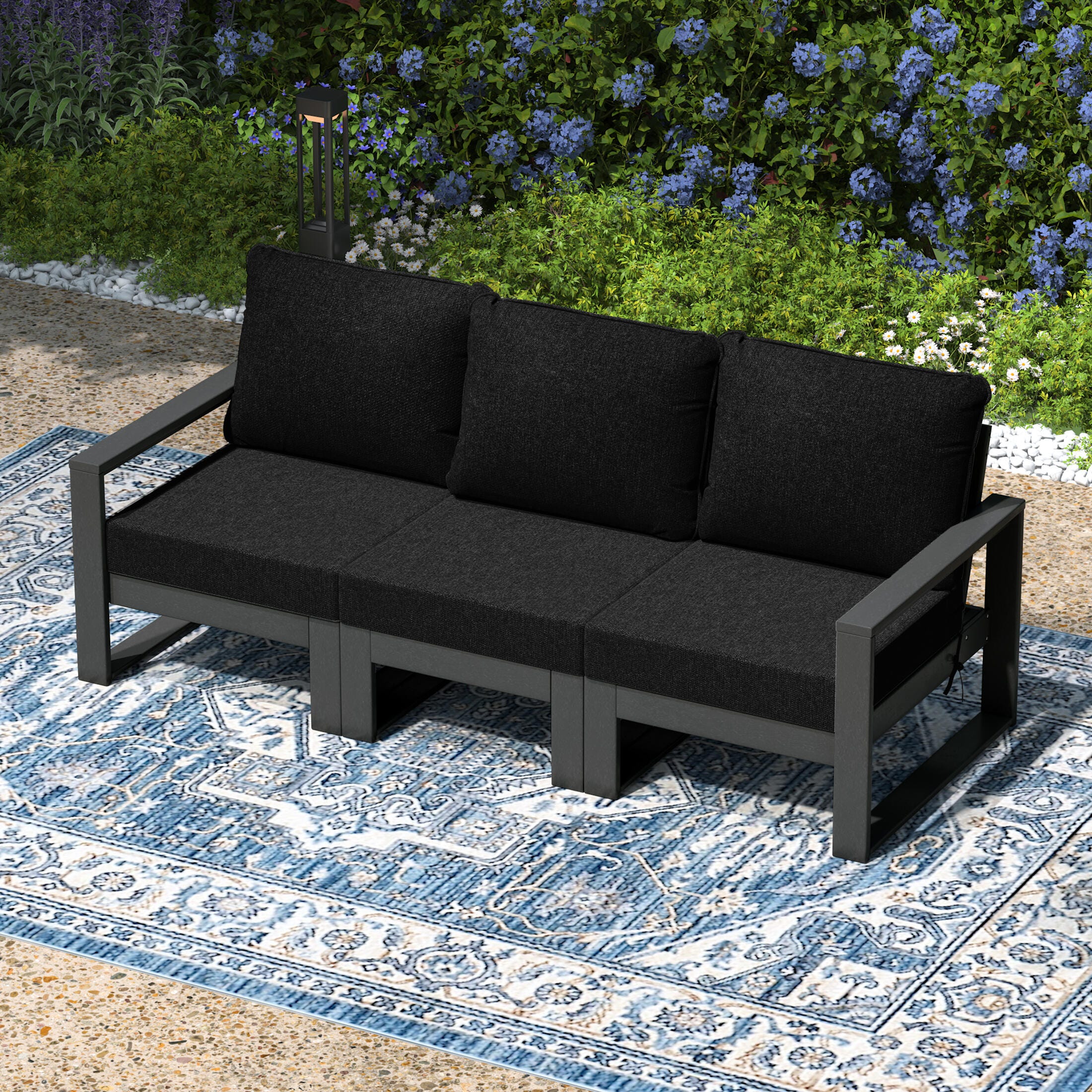 Westin Furniture Endless Outdoor Sofa, Black, large