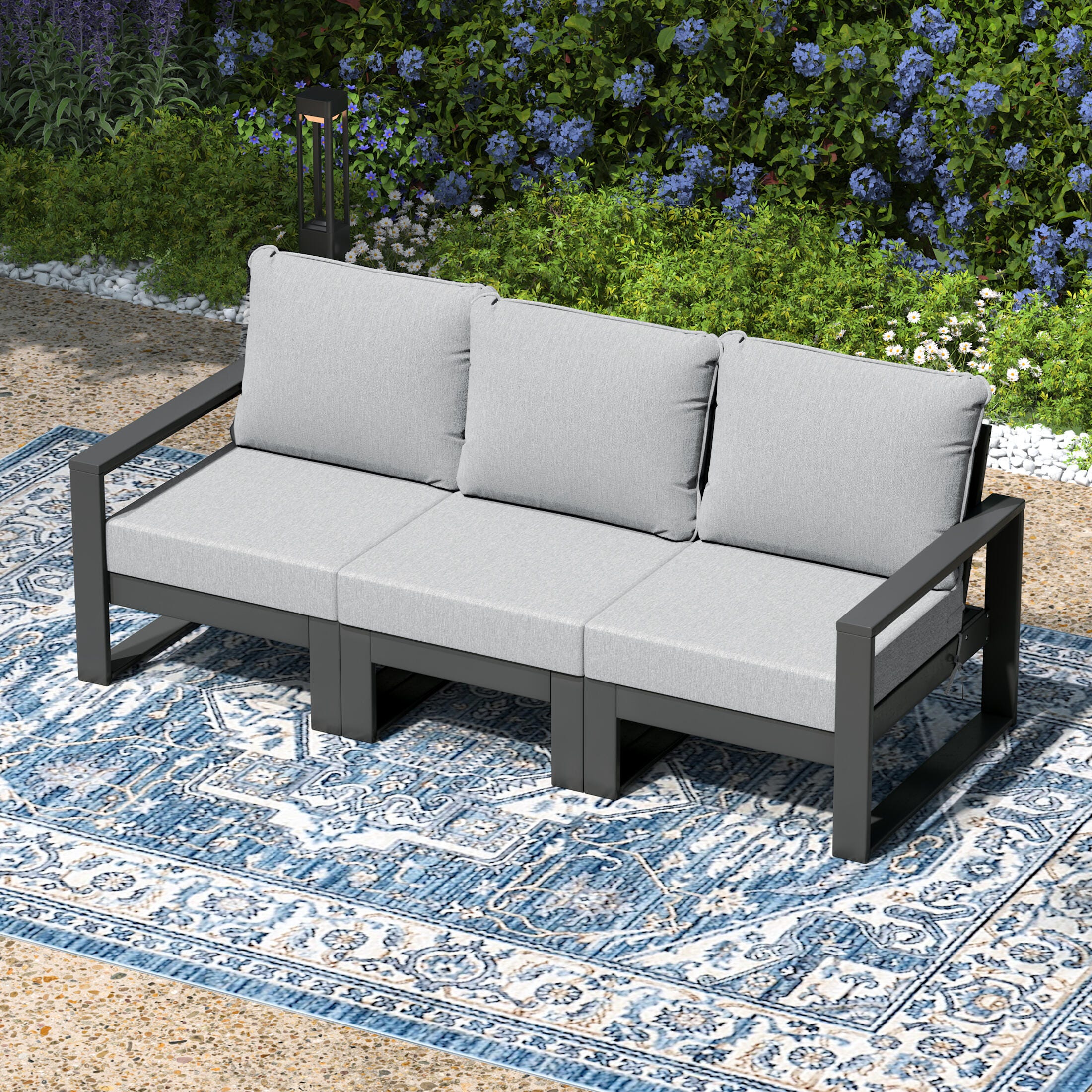 Westin Furniture Endless Outdoor Sofa, Gray, large