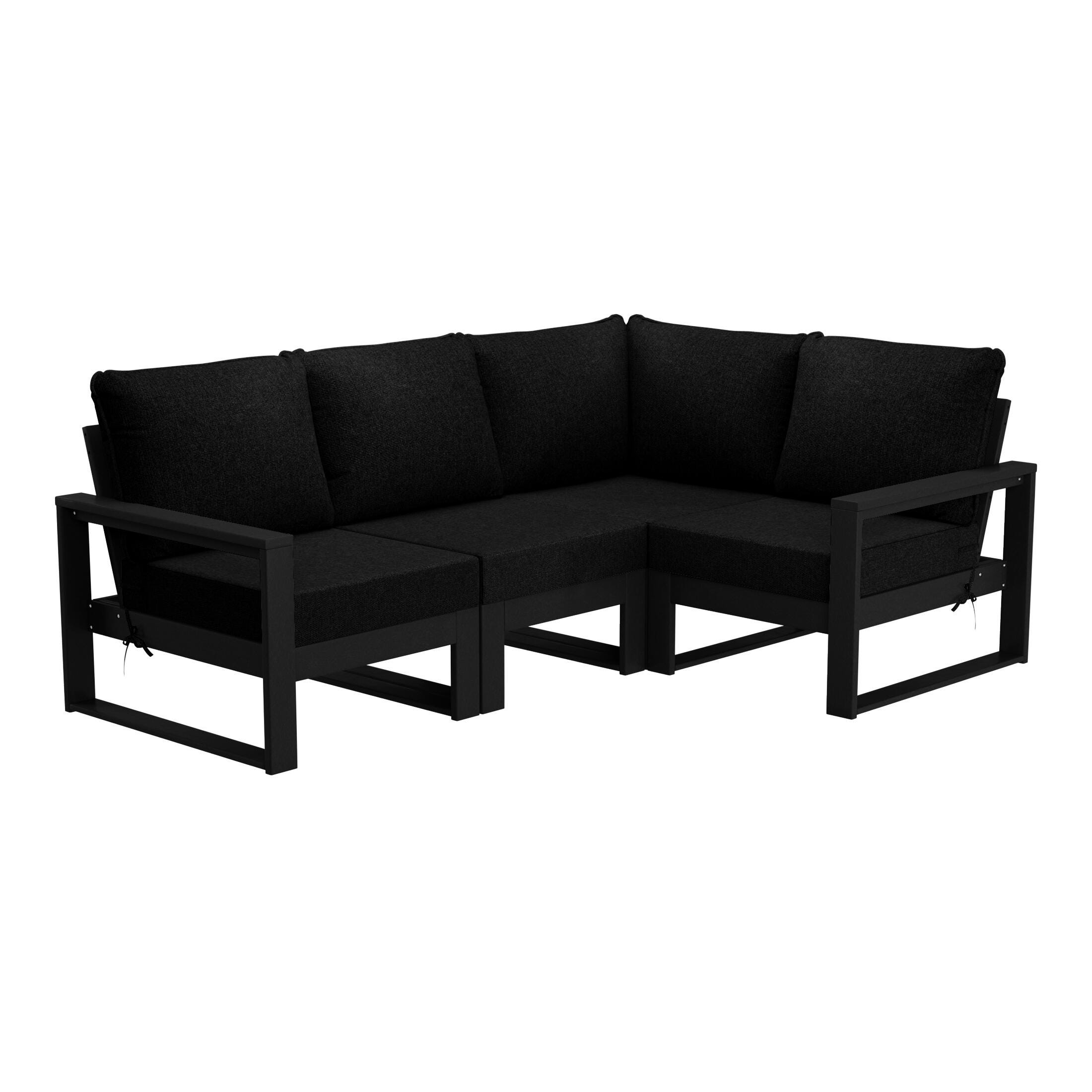 Westin Furniture Endless 4-Piece Outdoor Sectional Sofa, Charcoal Black, large