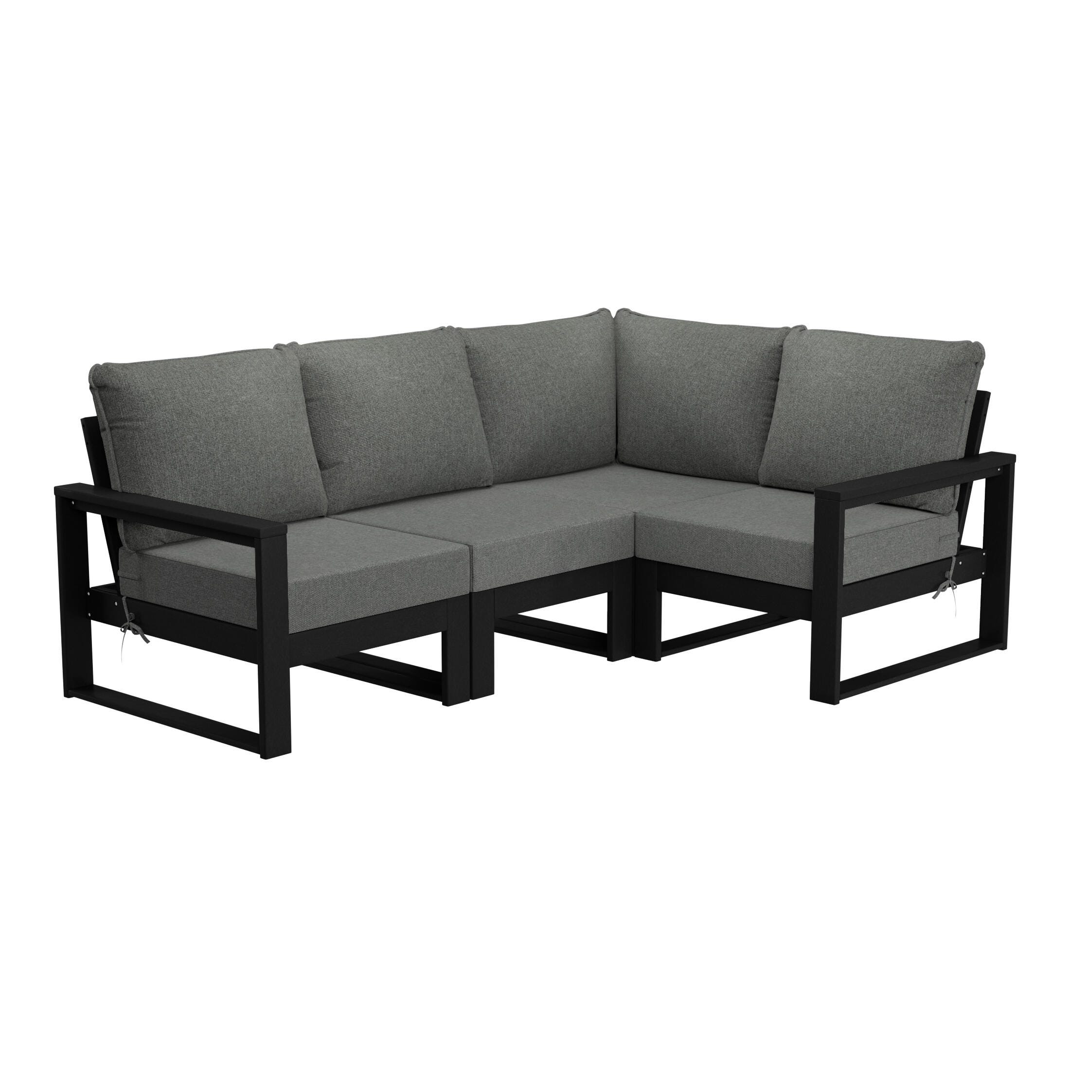 Westin Furniture Endless 4-Piece Outdoor Sectional Sofa, Ash Gray, large