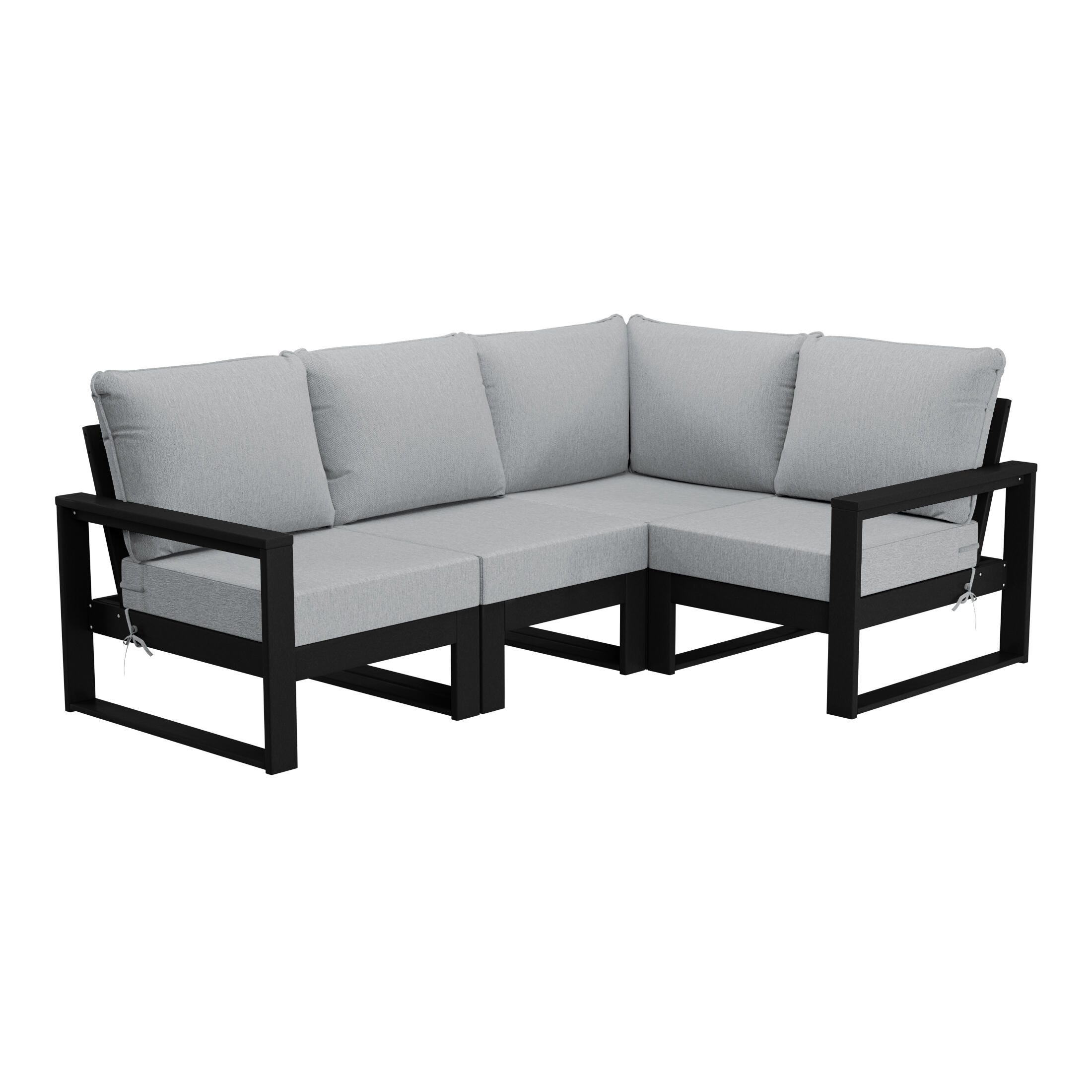 Westin Furniture Endless 4-Piece Outdoor Sectional Sofa, Light Gray, large