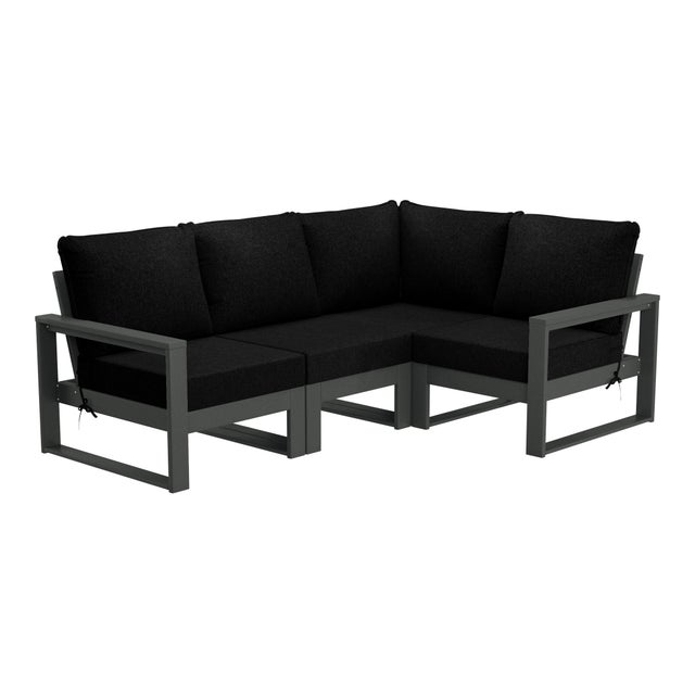 Westin Furniture Endless 4-Piece Outdoor Sectional, Black