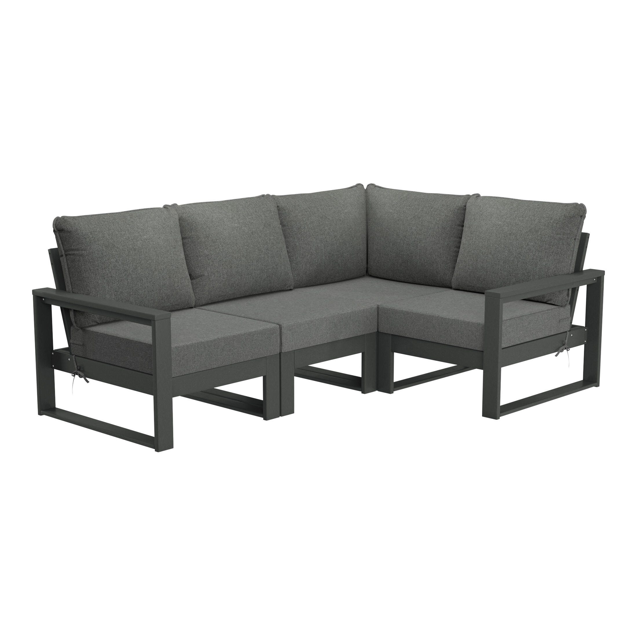 Westin Furniture Endless 4-Piece Outdoor Sectional Sofa, Dark Gray, large