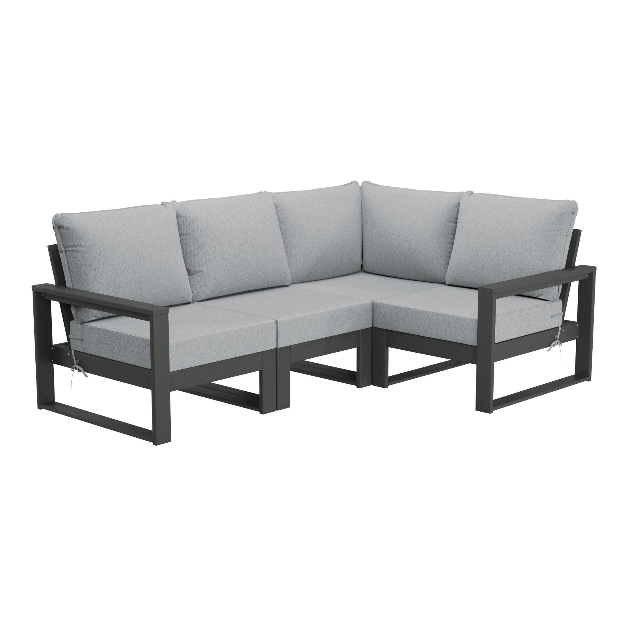 Westin Furniture Endless 4-Piece Outdoor Sectional Sofa, Slate Gray, large