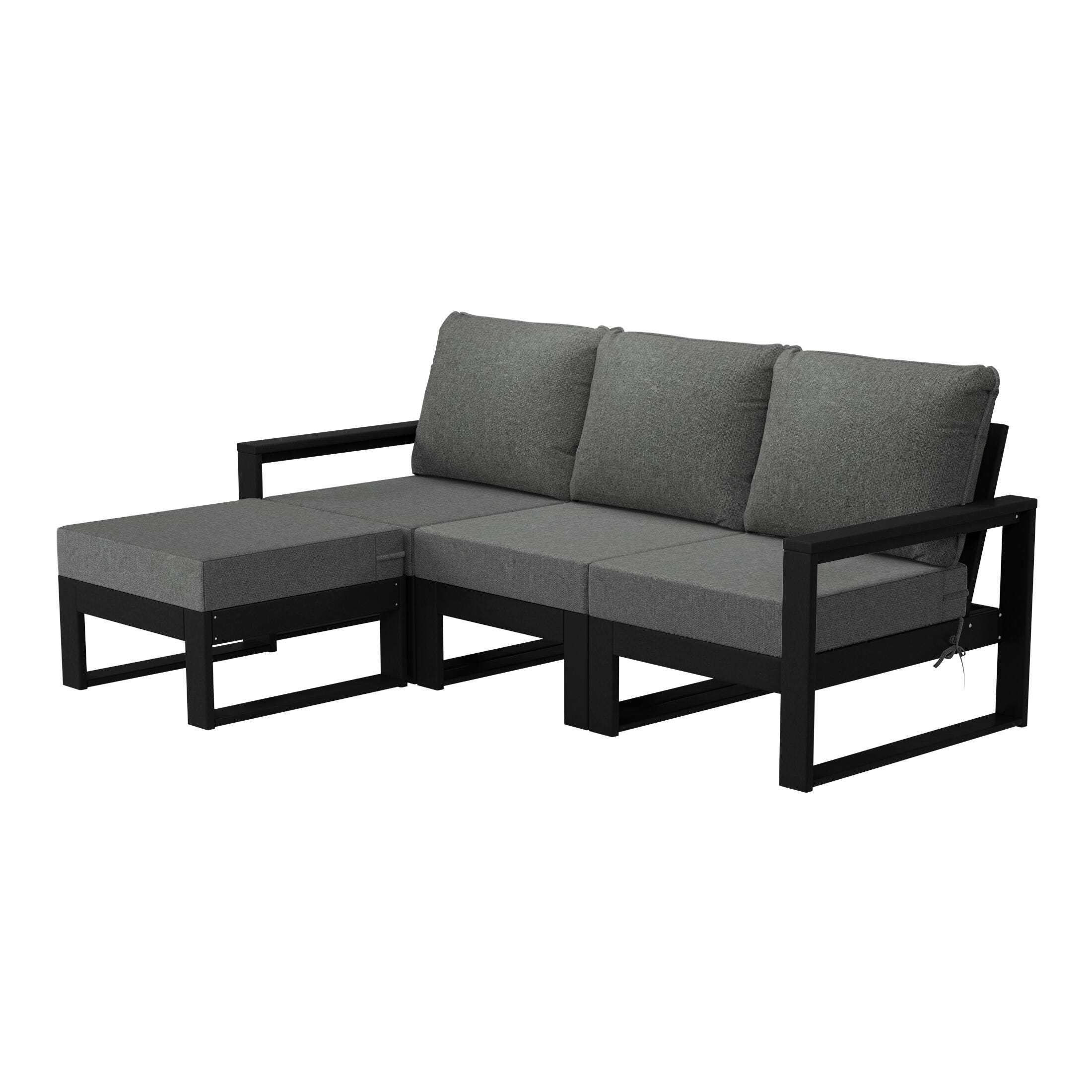 Westin Furniture Endless 4-Piece Outdoor Sectional Set, Ash Gray, large