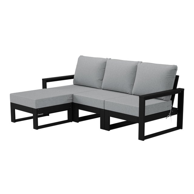 Westin Furniture Endless 4-Piece Outdoor Sectional Set, Light Gray