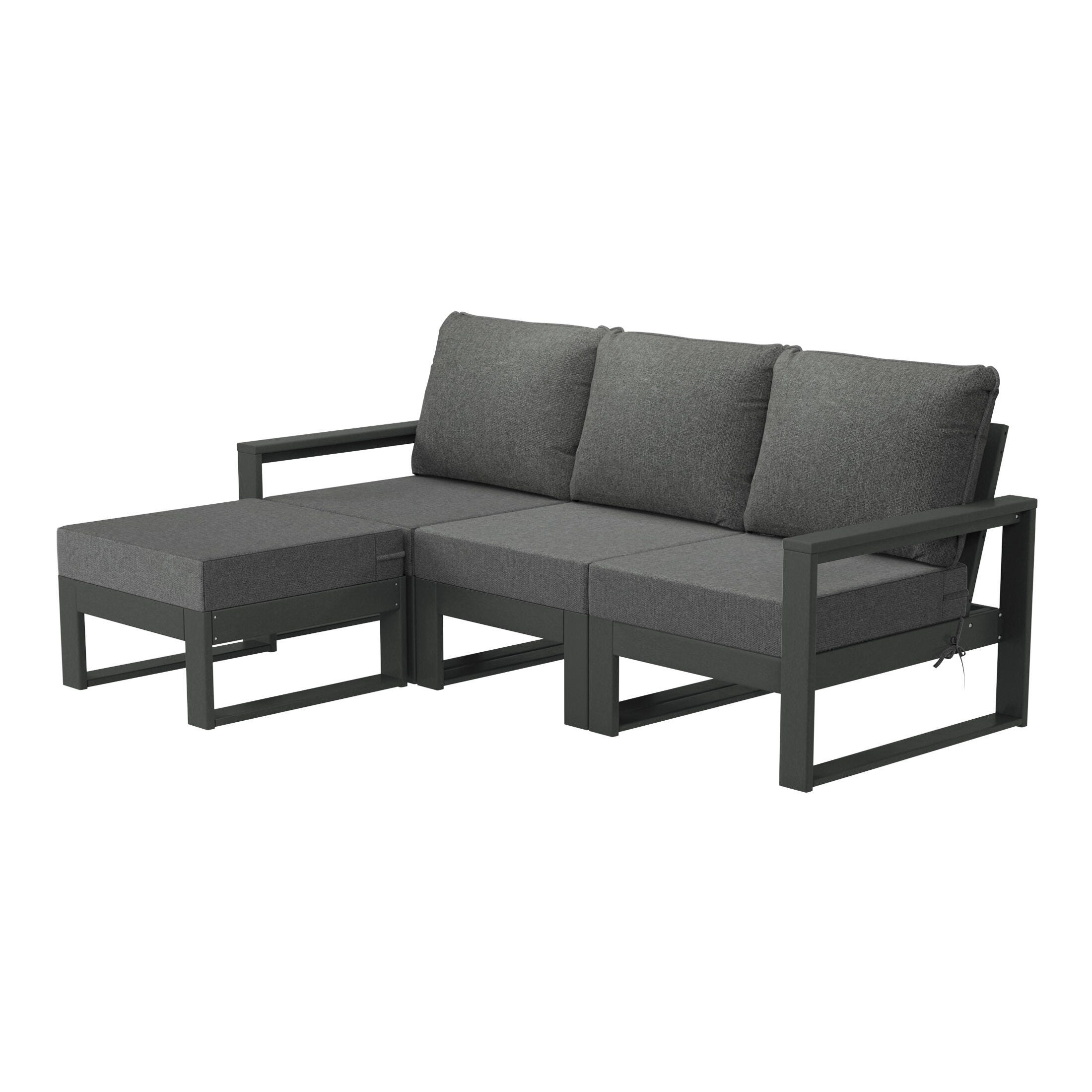 Westin Furniture Endless 4-Piece Outdoor Sectional Set, Dark Gray, large