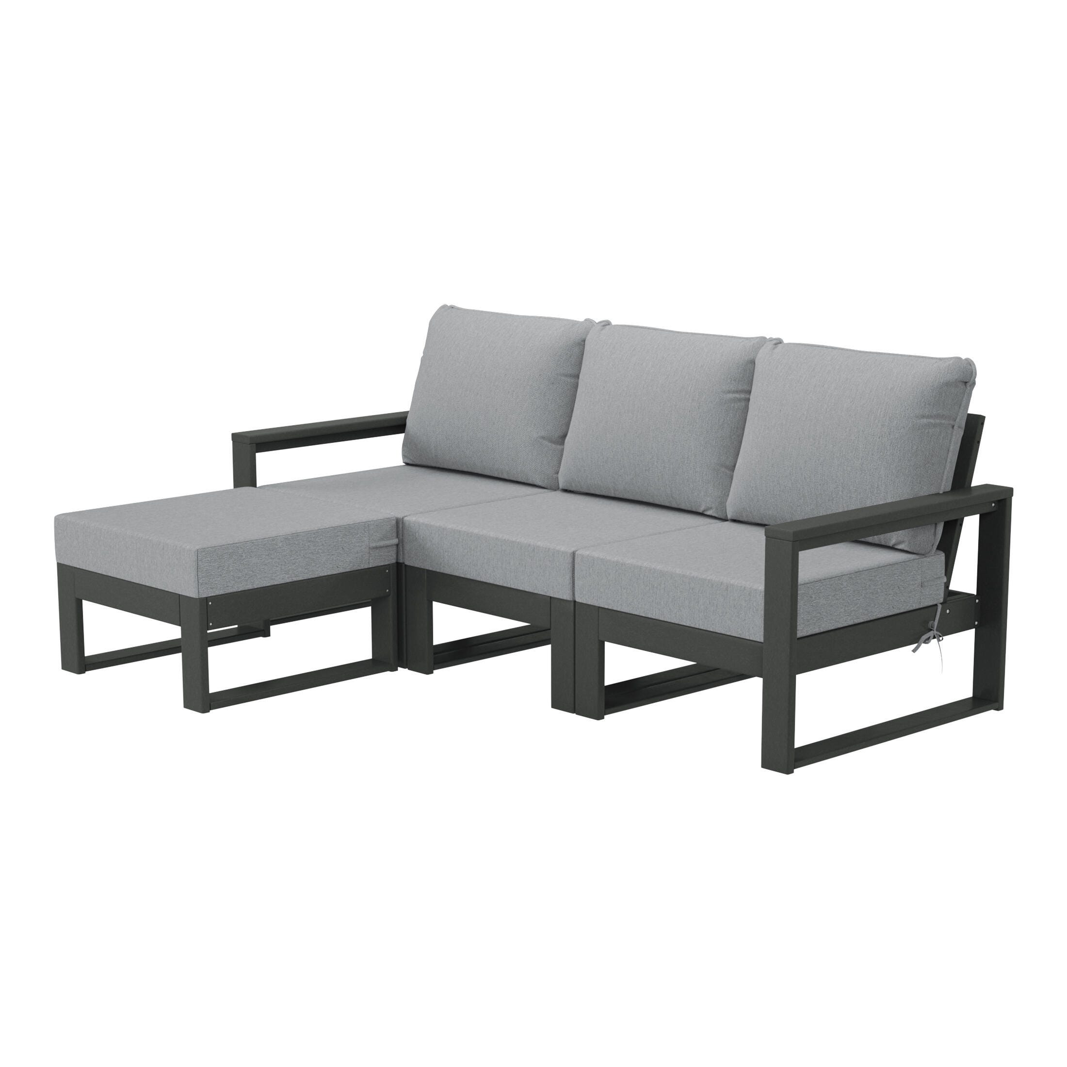 Westin Furniture Endless 4-Piece Outdoor Sectional Set, Gray, large