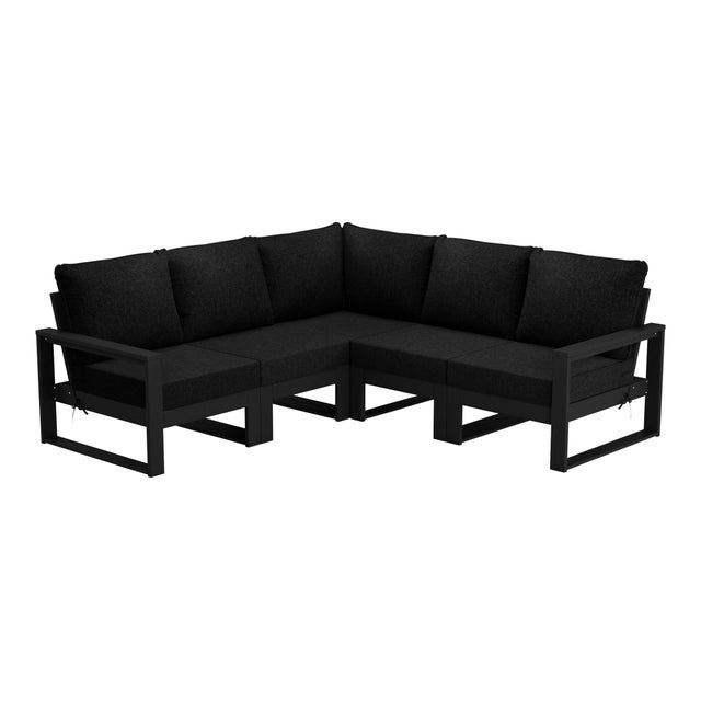 Westin Furniture Endless 5-Piece Outdoor Sectional, Charcoal Black