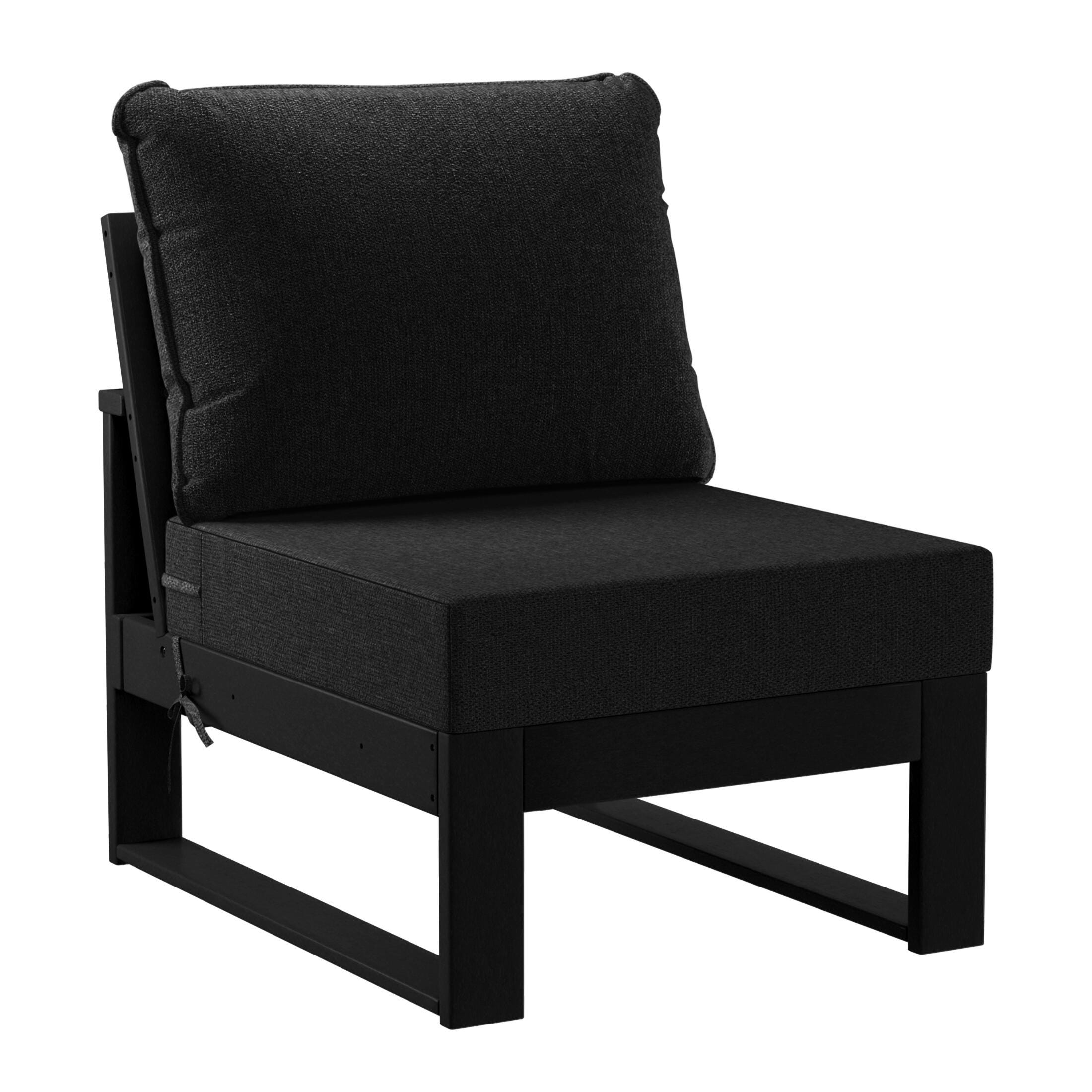 Westin Furniture Endless 5-Piece Outdoor Sectional Sofa, Charcoal Black, large