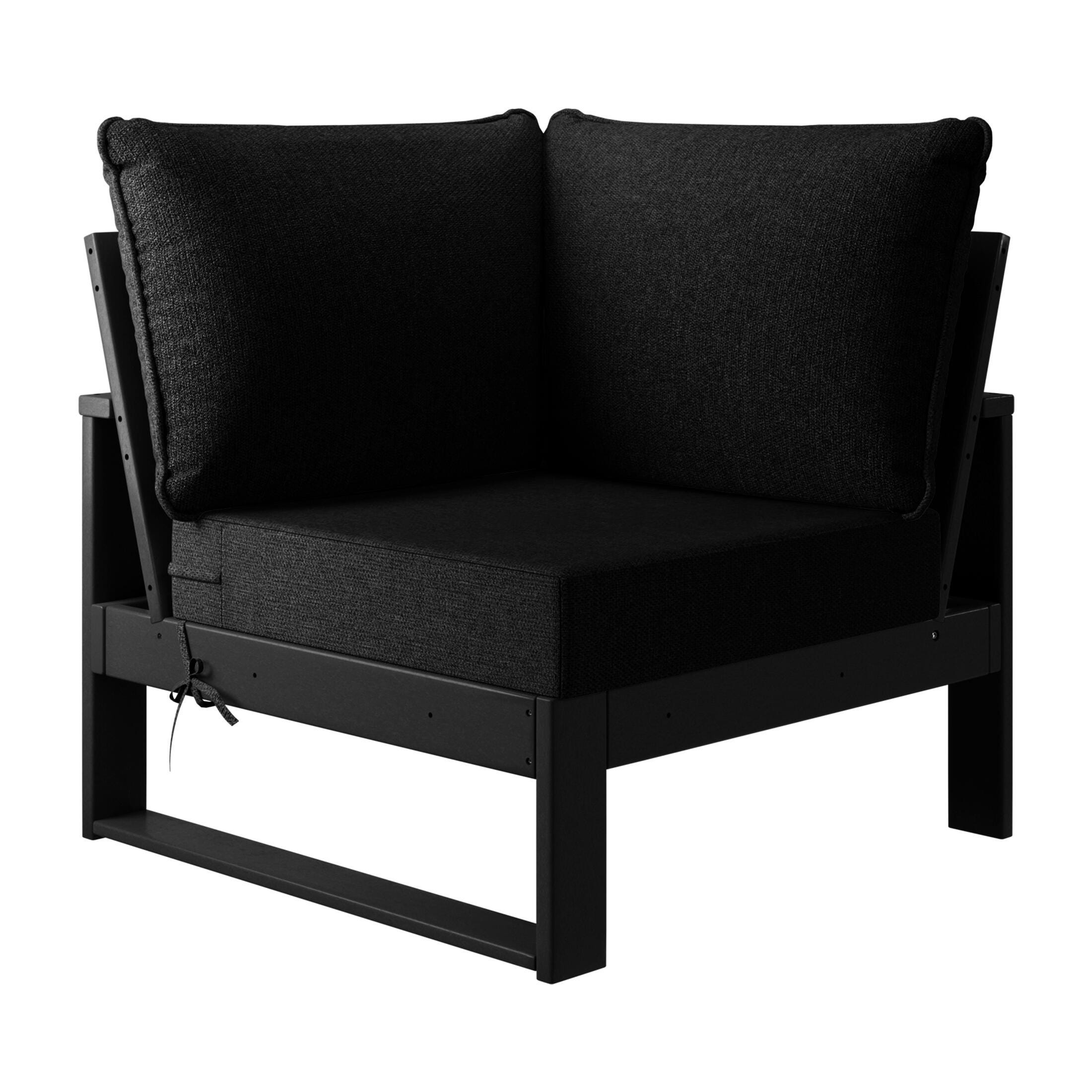 Westin Furniture Endless 5-Piece Outdoor Sectional Sofa, Charcoal Black, large