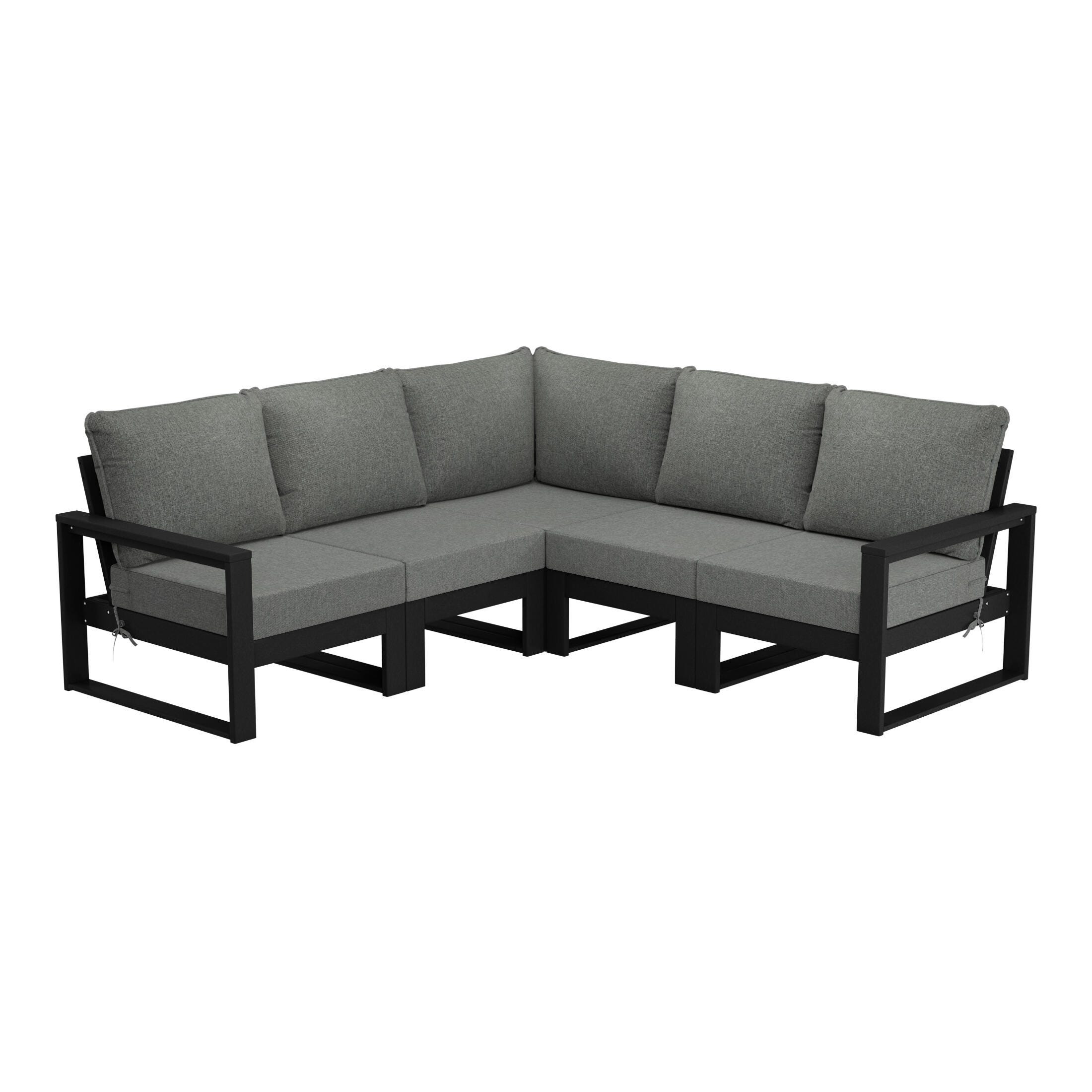Westin Furniture Endless 5-Piece Outdoor Sectional Sofa, Ash Gray, large