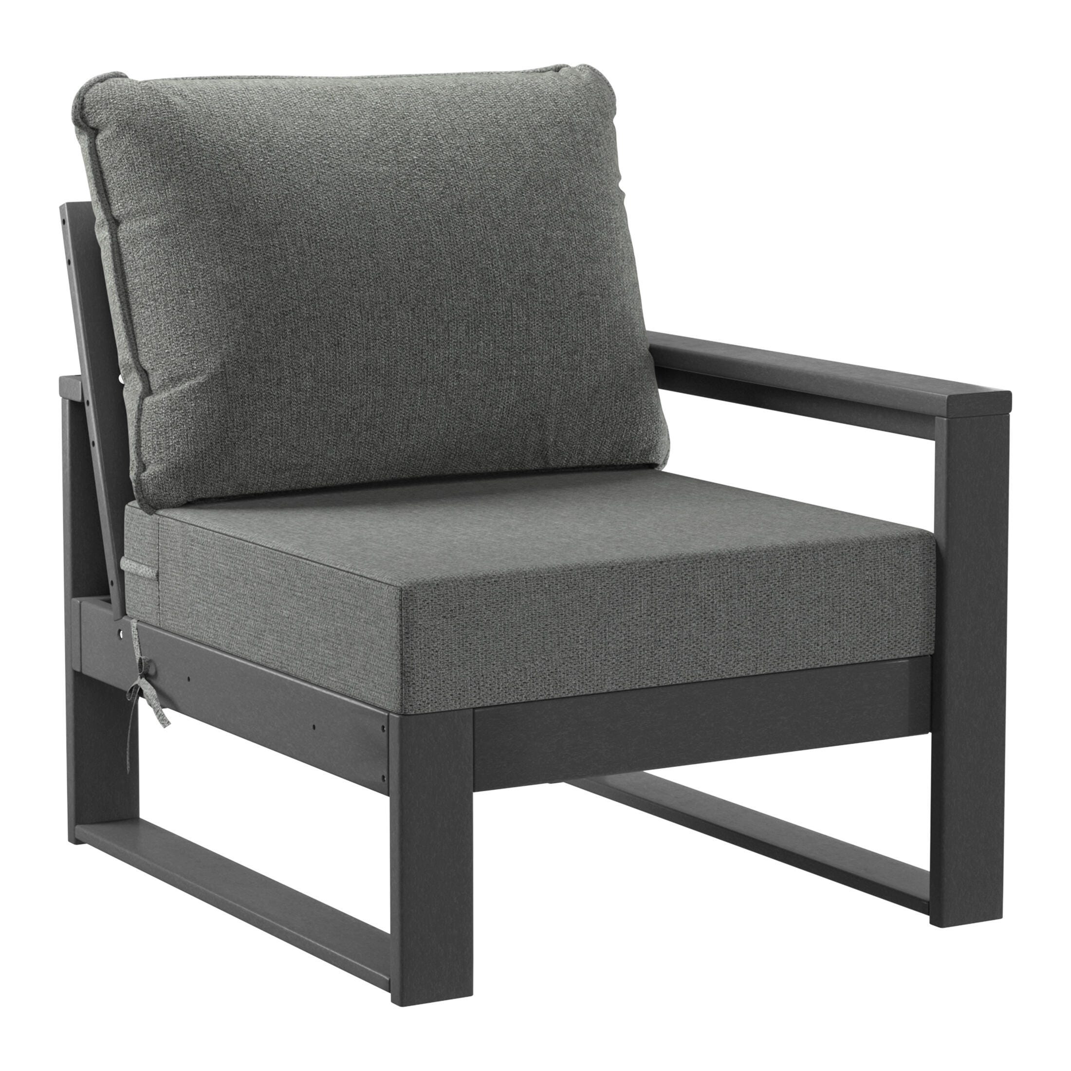Westin Furniture Endless 5-Piece Outdoor Sectional Sofa, Dark Gray, large