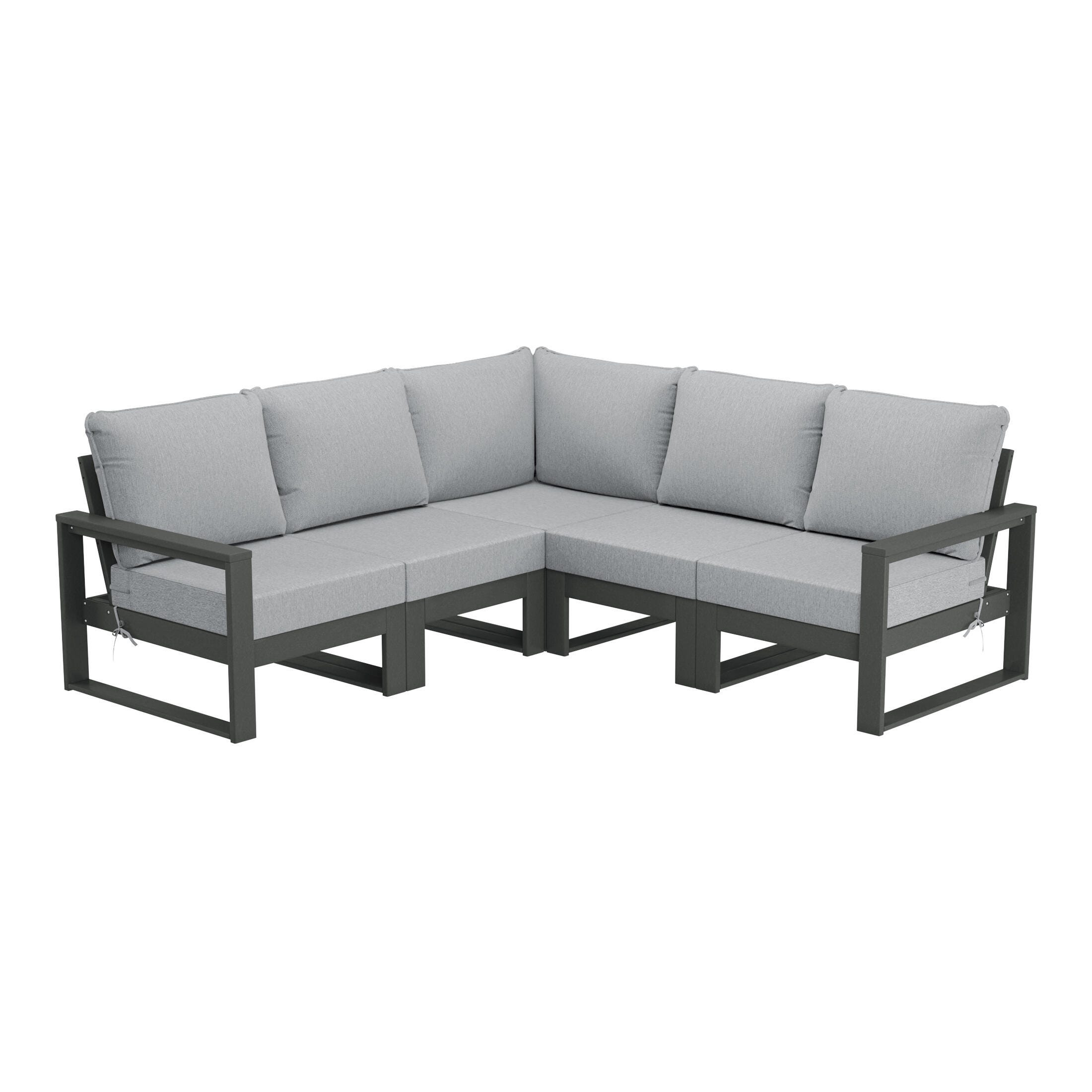 Westin Furniture Endless 5-Piece Outdoor Sectional Sofa, Gray, large