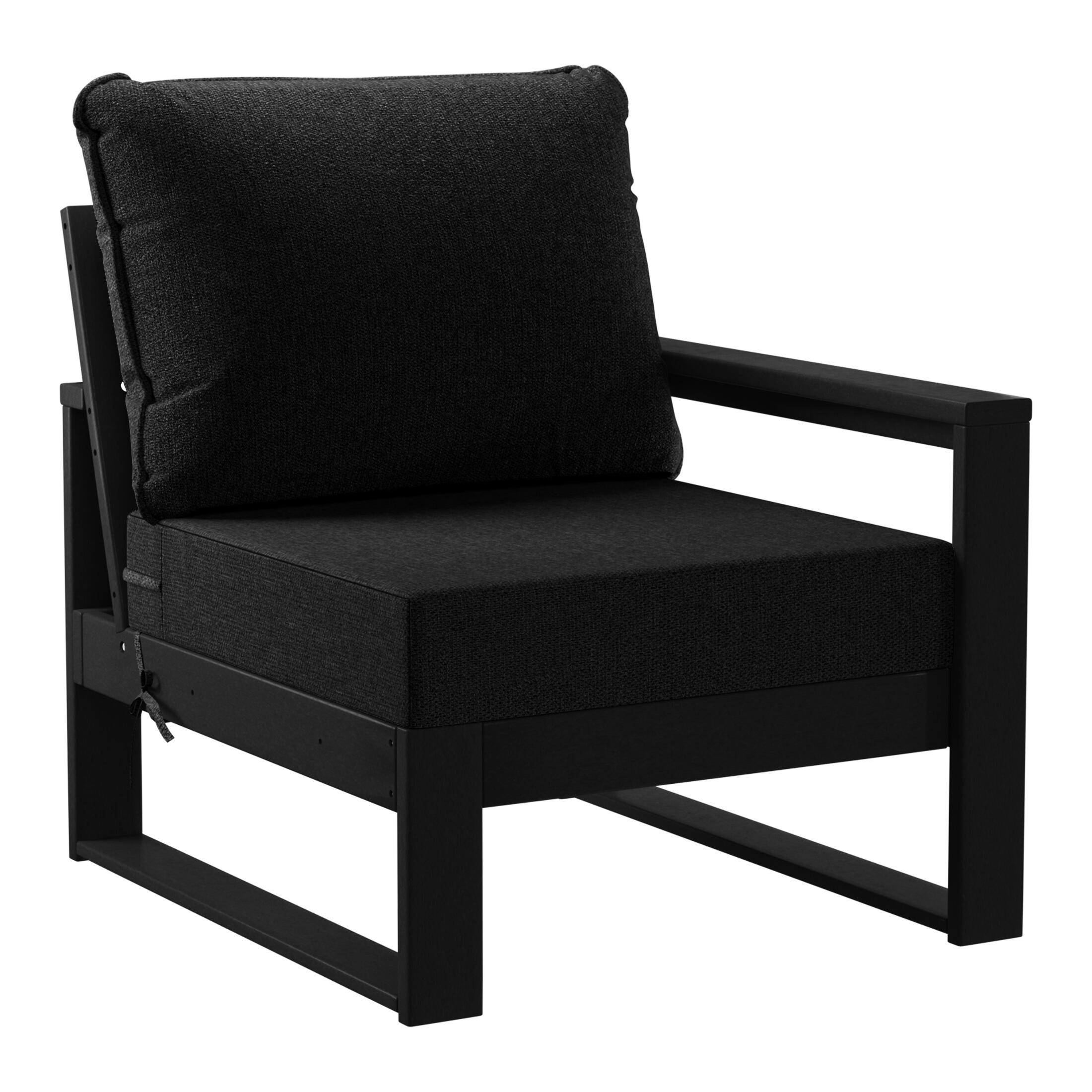 Westin Furniture Endless Solid 4-Piece Outdoor Sectional Set, Charcoal Black, large