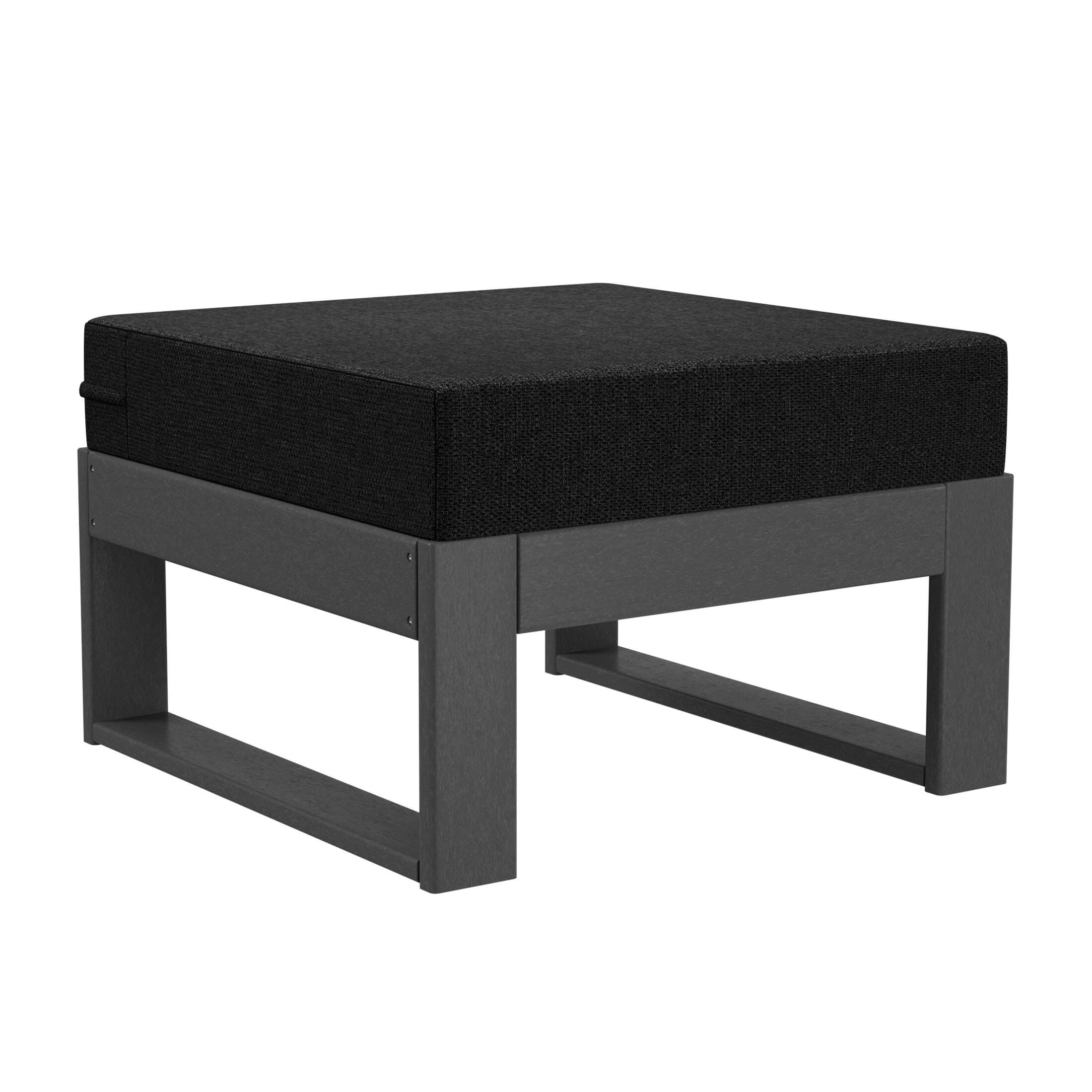 Westin Furniture Endless Solid 4-Piece Outdoor Sectional Set, Black, large