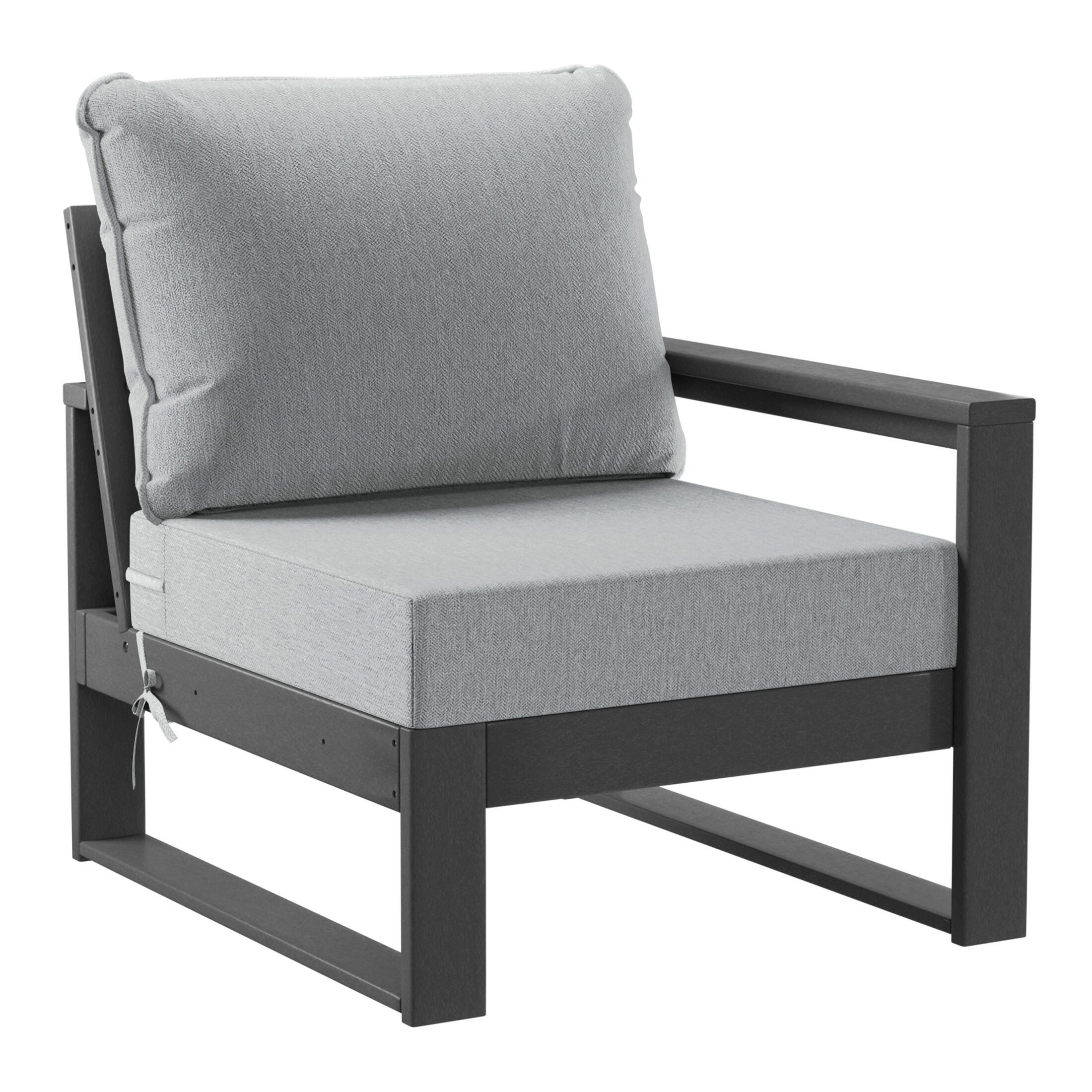 Westin Furniture Endless Solid 4-Piece Outdoor Sectional Set, Gray, large