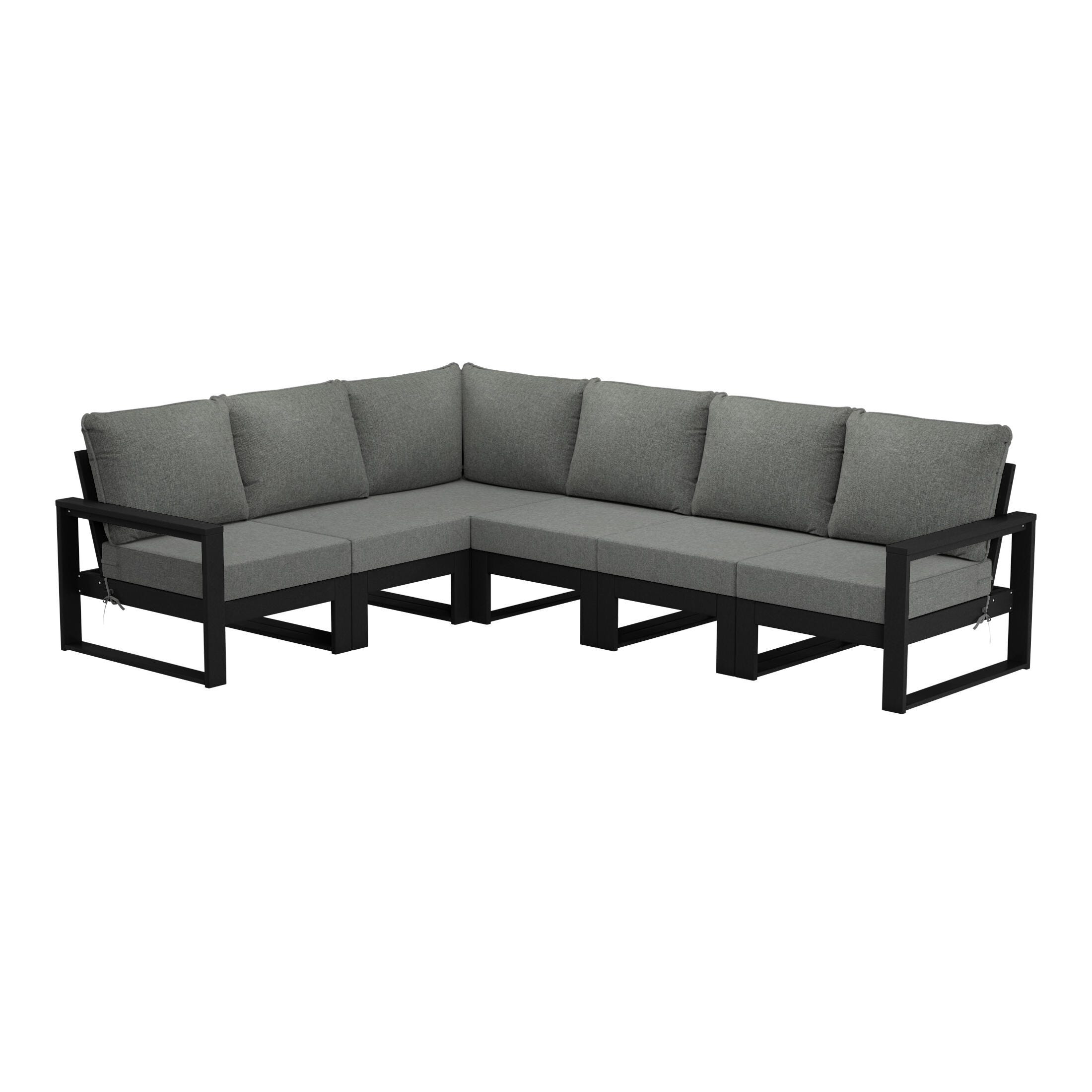 Westin Furniture Endless 6-Piece Outdoor Sectional Sofa, Ash Gray, large