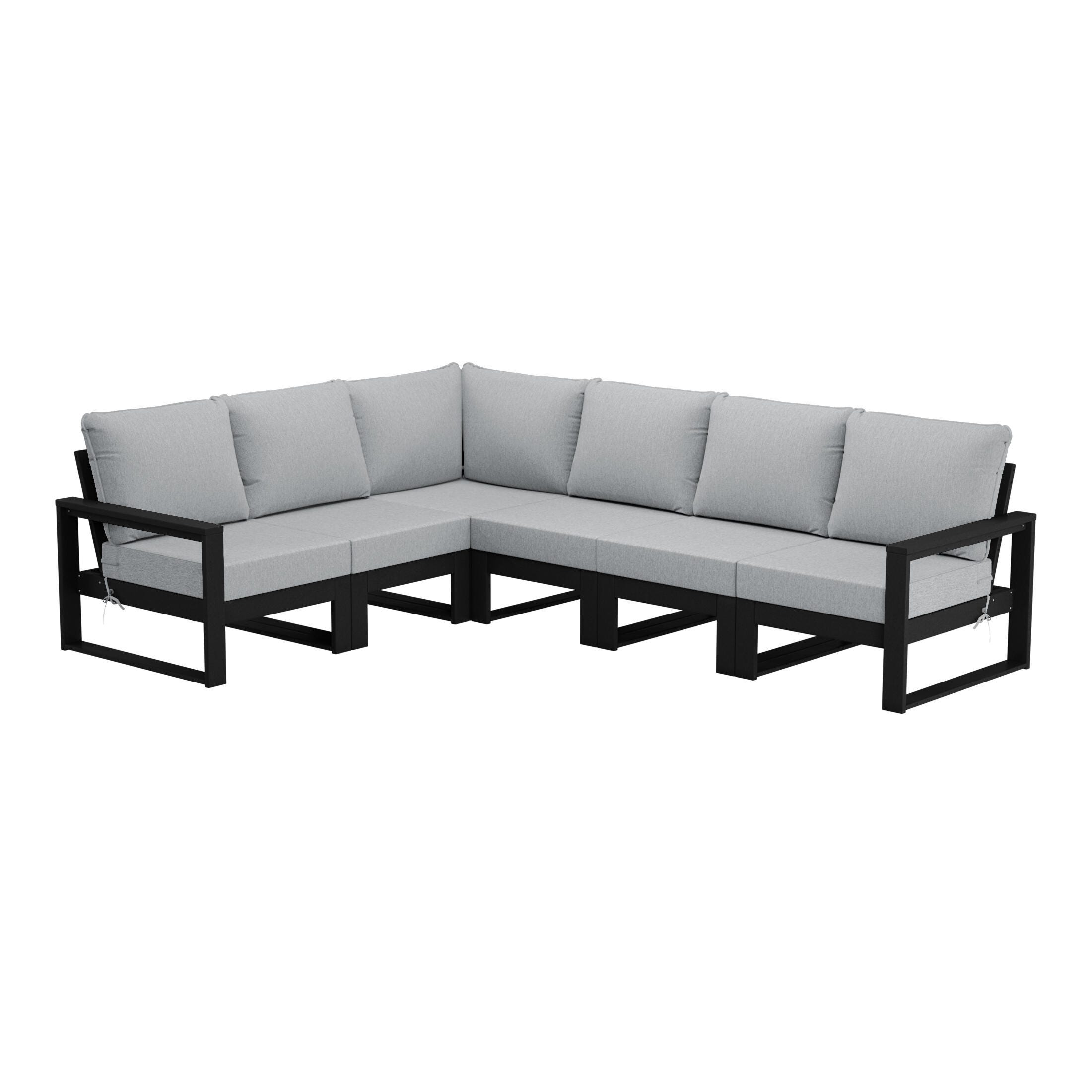Westin Furniture Endless 6-Piece Outdoor Sectional Sofa, Light Gray, large