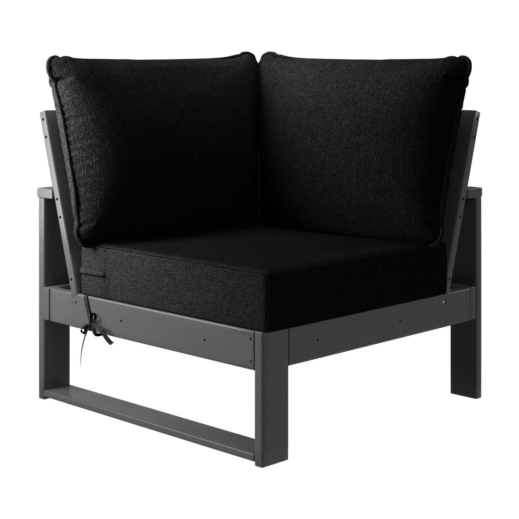 Westin Furniture Endless 6-Piece Outdoor Sectional Sofa, Black, large