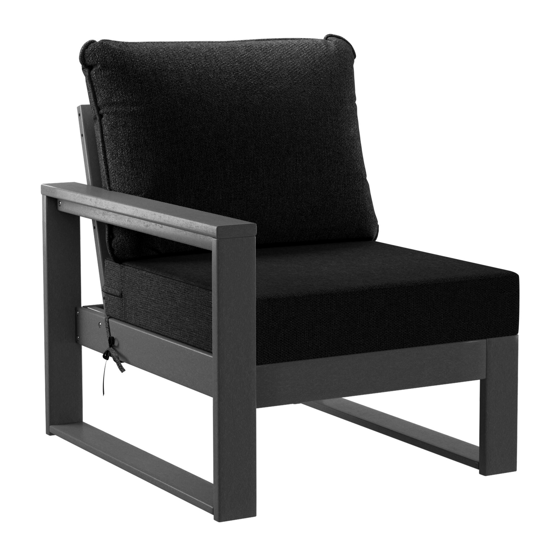 Westin Furniture Endless 6-Piece Outdoor Sectional Set, Black, large