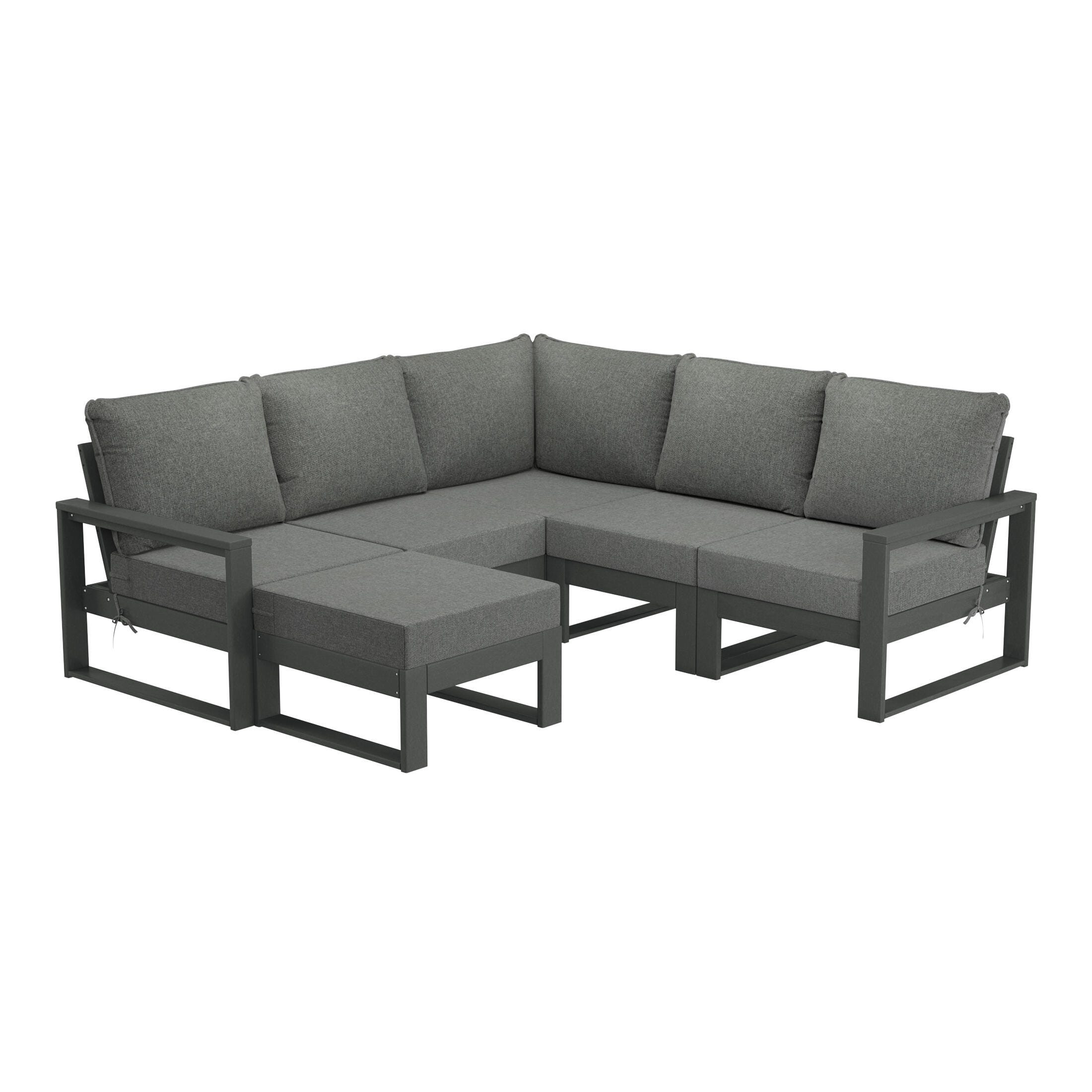 Westin Furniture Endless 6-Piece Outdoor Sectional Set, Dark Gray