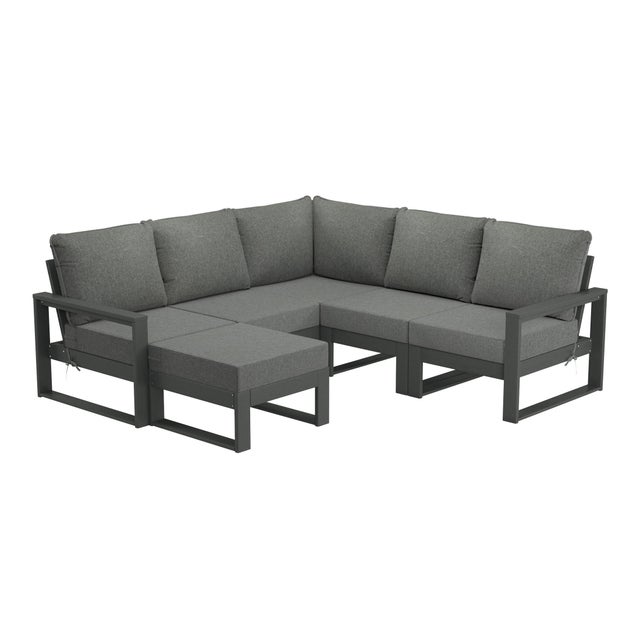 Westin Furniture Endless 6-Piece Outdoor Sectional Set, Dark Gray