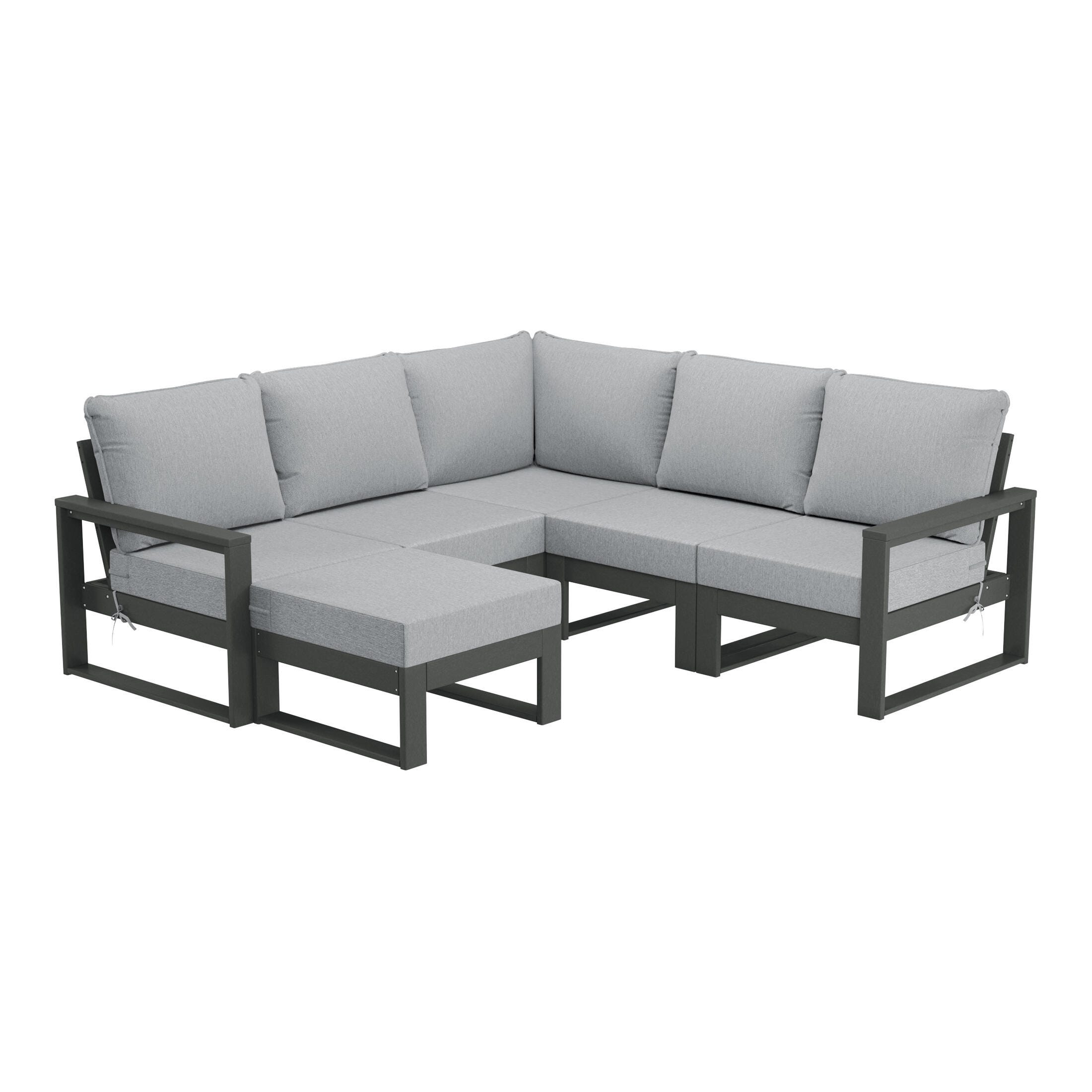 Westin Furniture Endless 6-Piece Outdoor Sectional Set, Gray, large