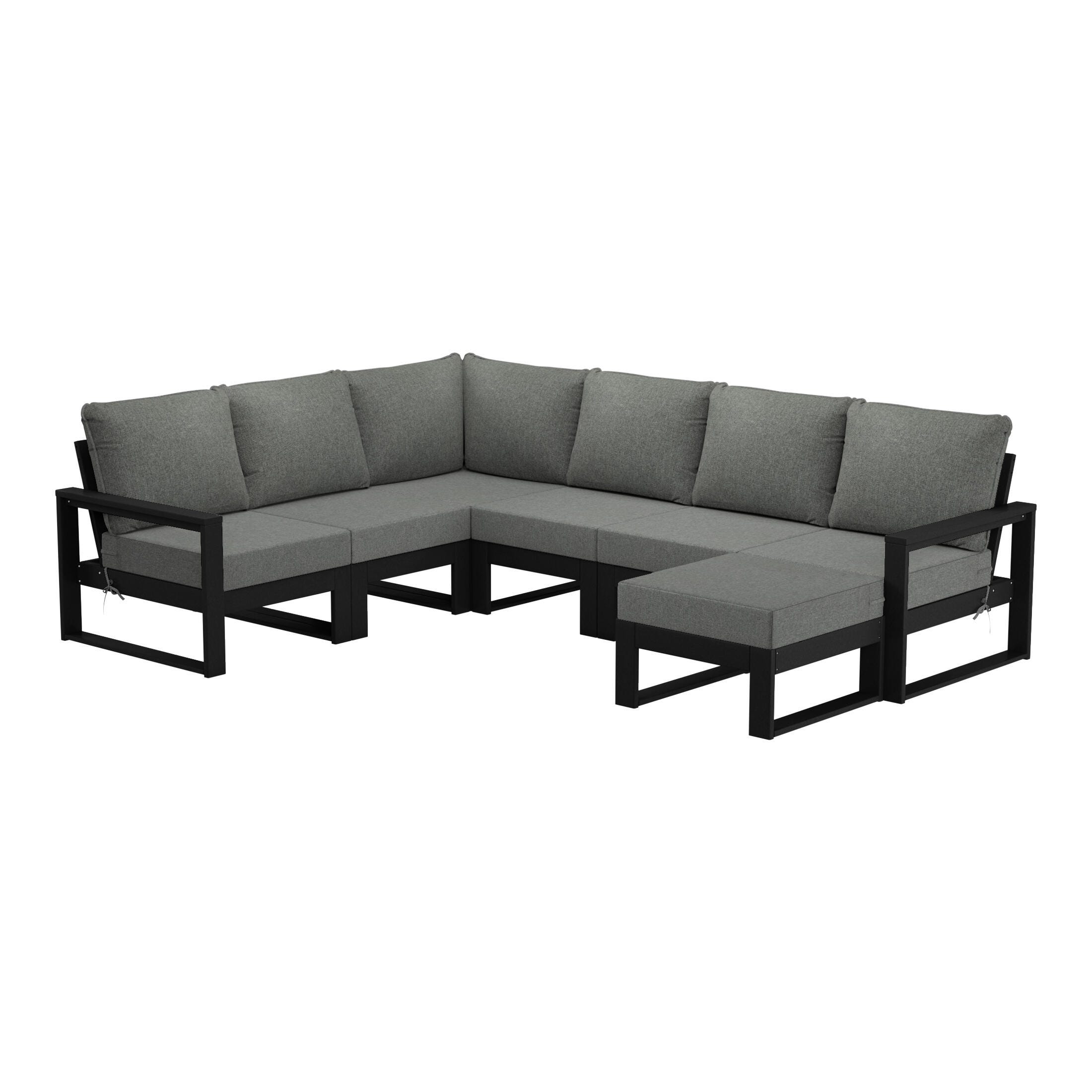 Westin Furniture Endless 7-Piece Outdoor Sectional Set, Ash Gray