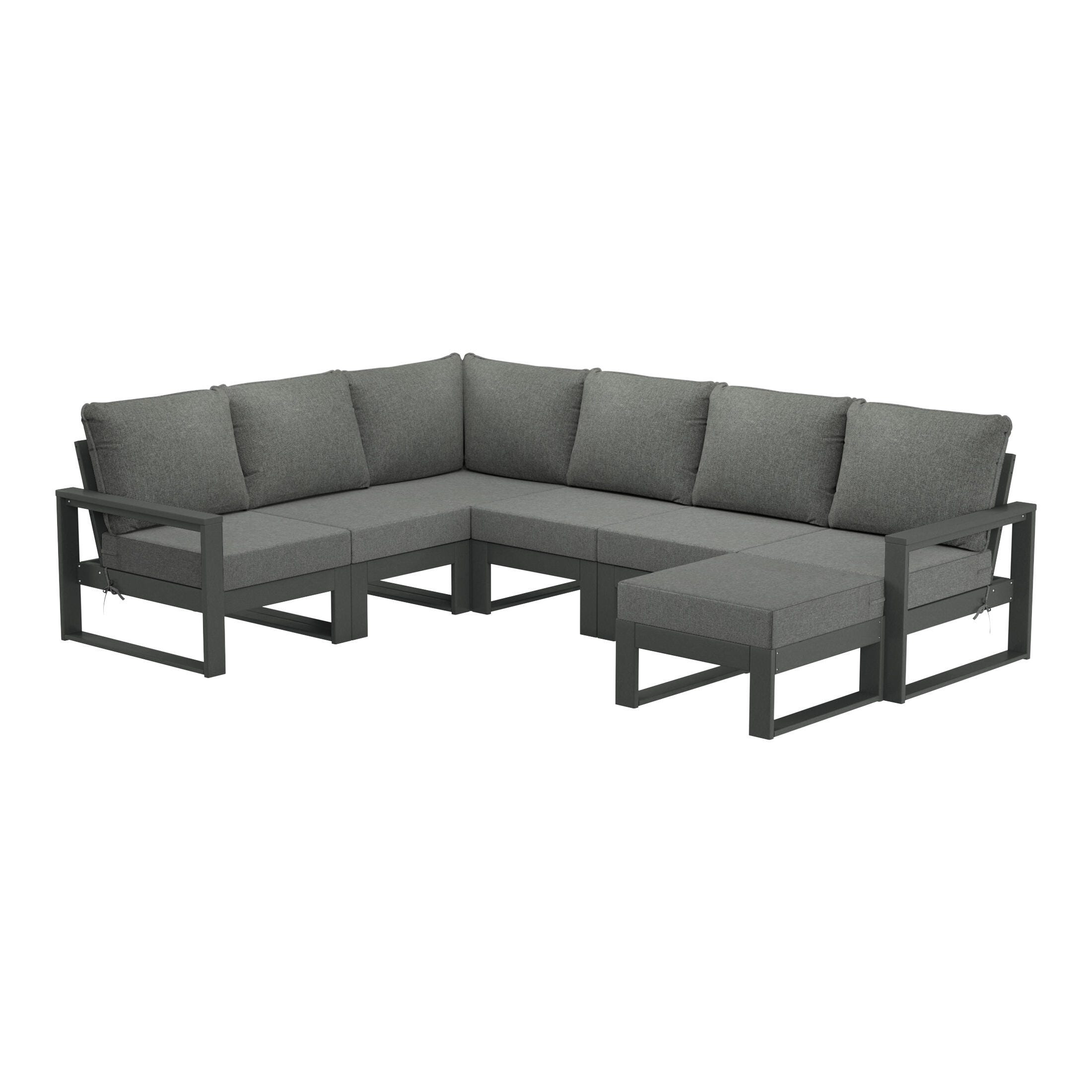 Westin Furniture Endless 7-Piece Outdoor Sectional Set, Dark Gray, large